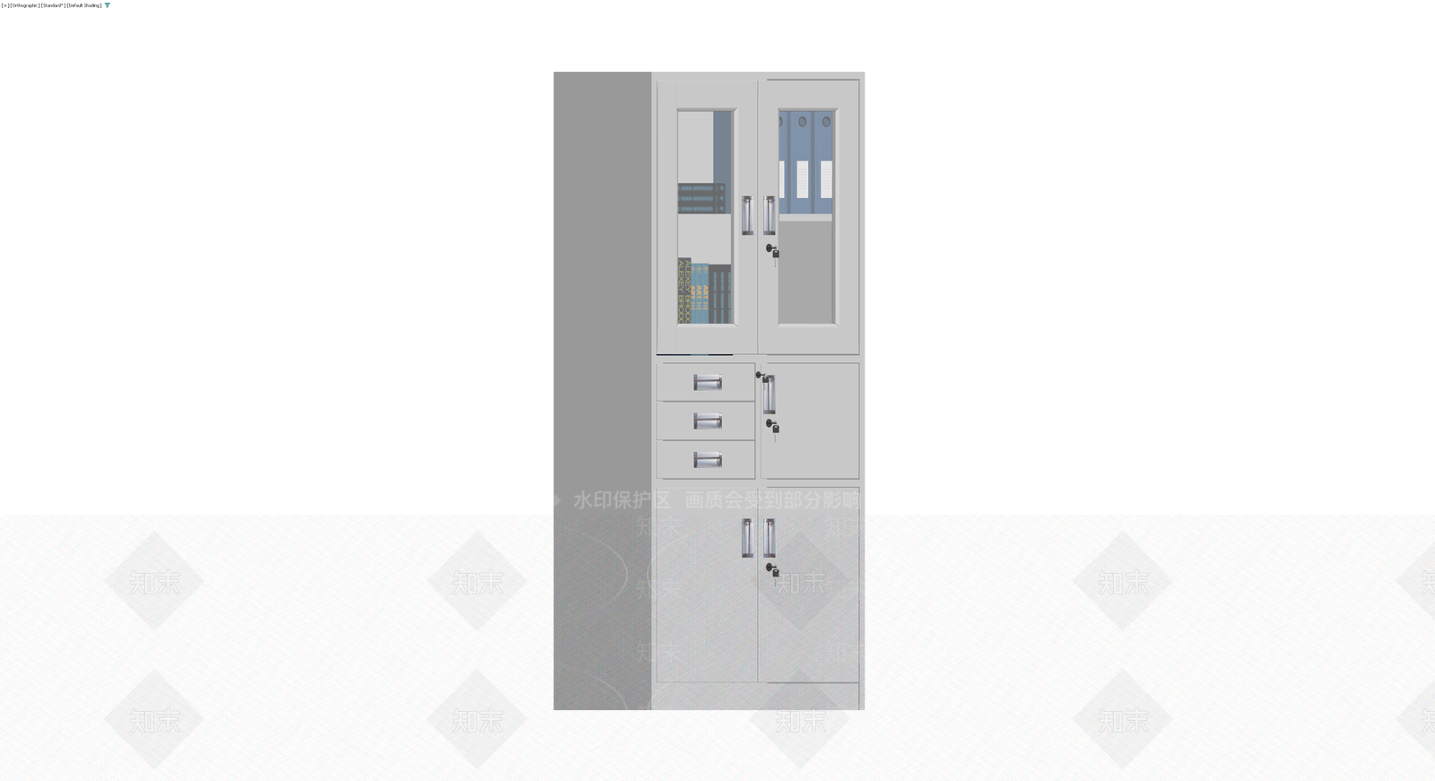 灰色金属办公文件柜3D模型下载【ID:1230105122】