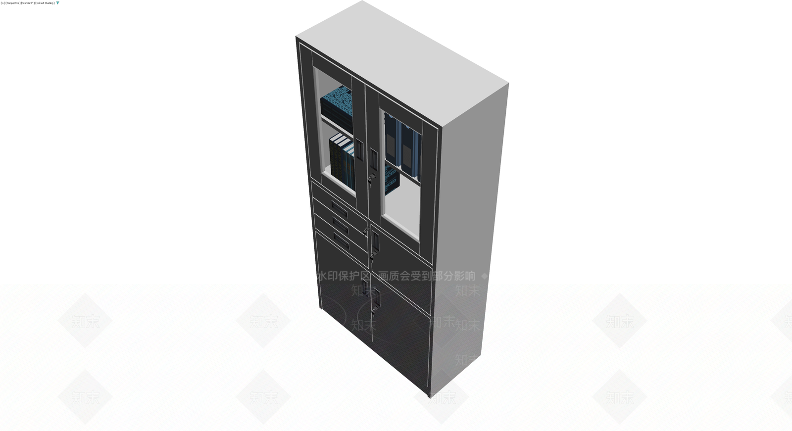 灰色金属办公文件柜3D模型下载【ID:1230105122】