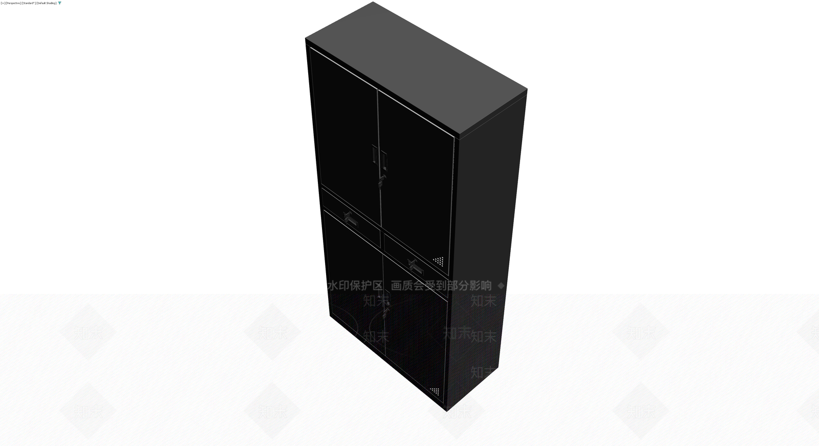 黑色四门金属储物柜3D模型下载【ID:1230727494】