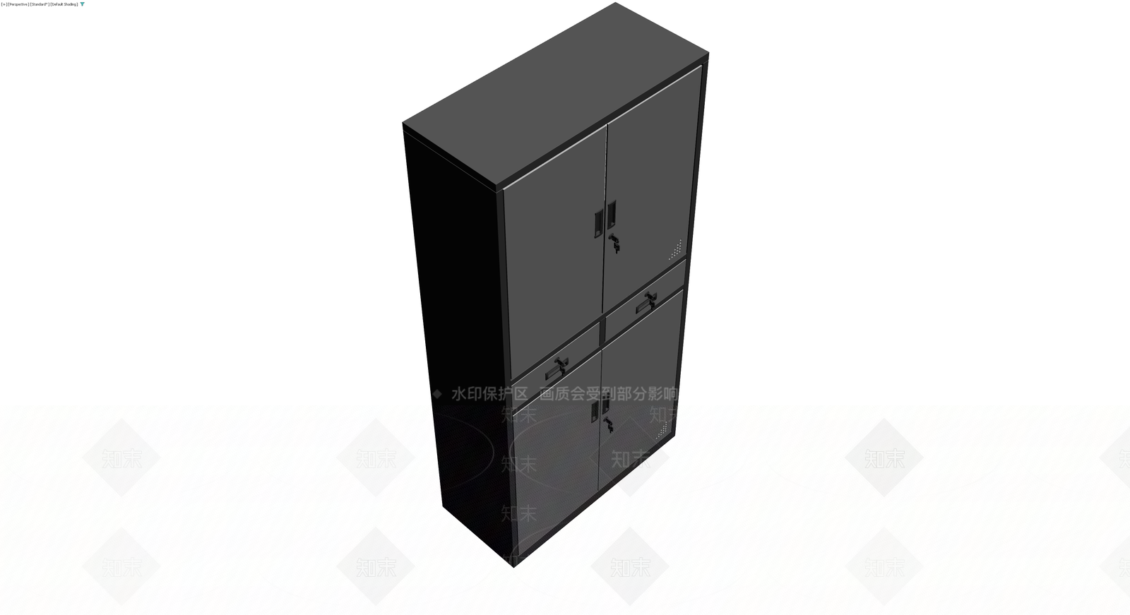 黑色四门金属储物柜3D模型下载【ID:1230727494】