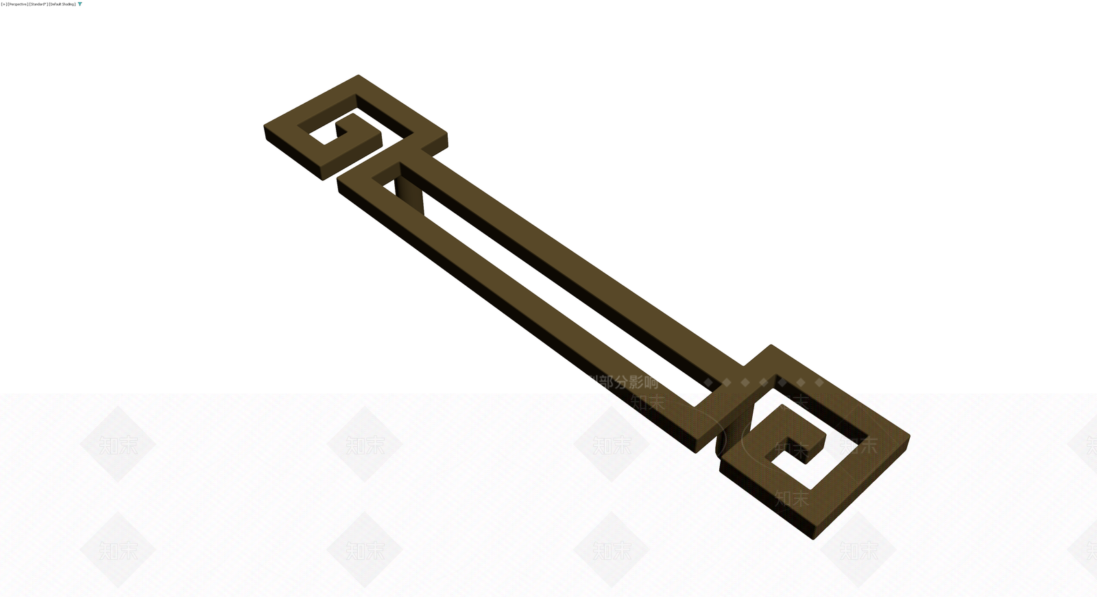 棕色回纹装饰手柄3D模型下载【ID:1229844018】