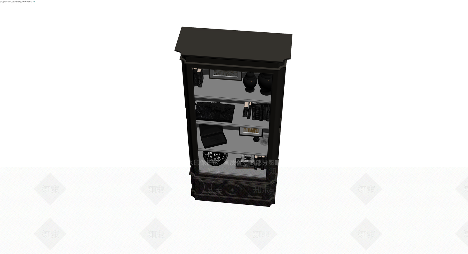 黑色玻璃展示柜3D模型下载【ID:1230605844】
