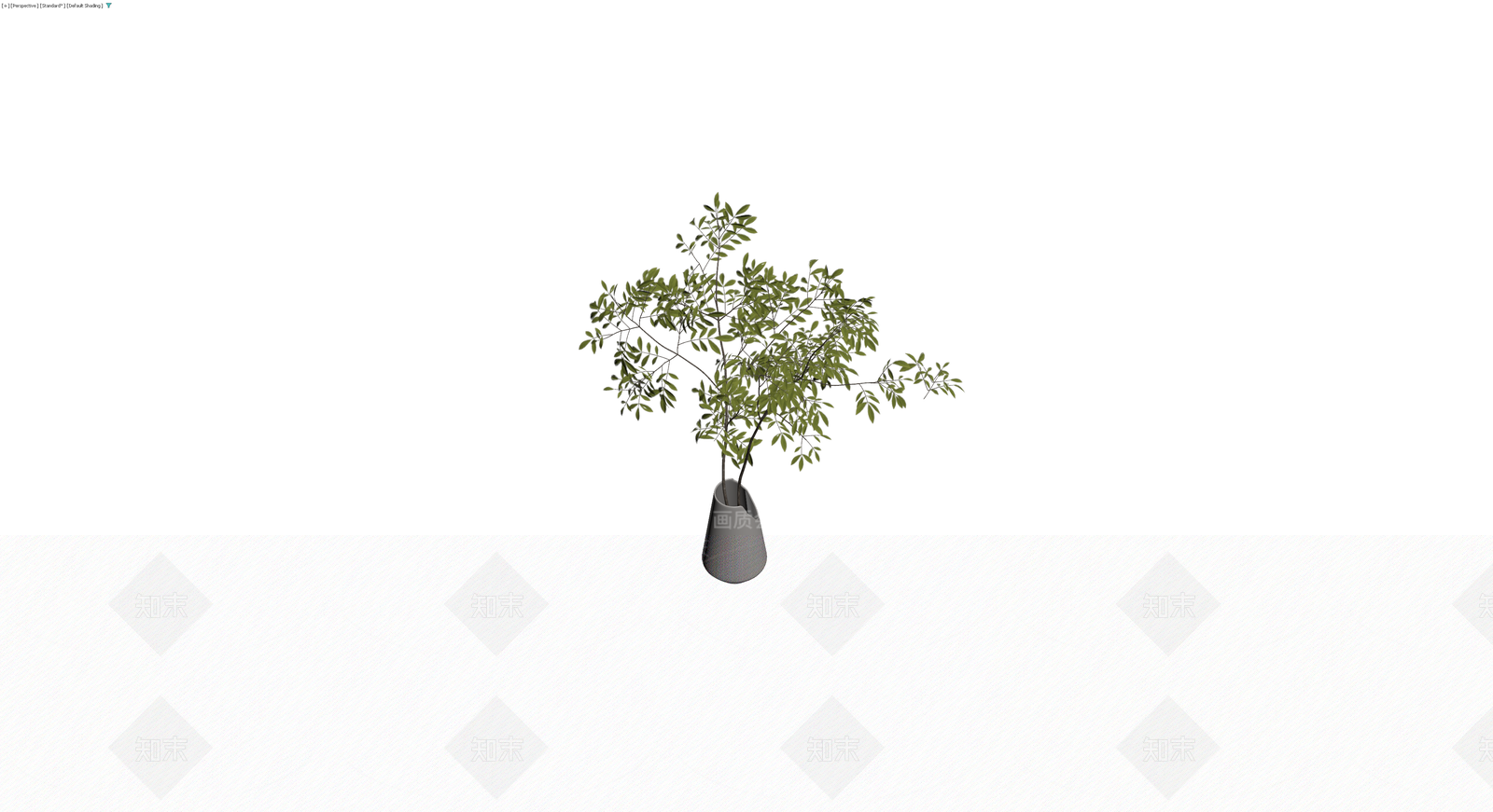 灰色花瓶配绿植盆栽3D模型下载【ID:1230171207】