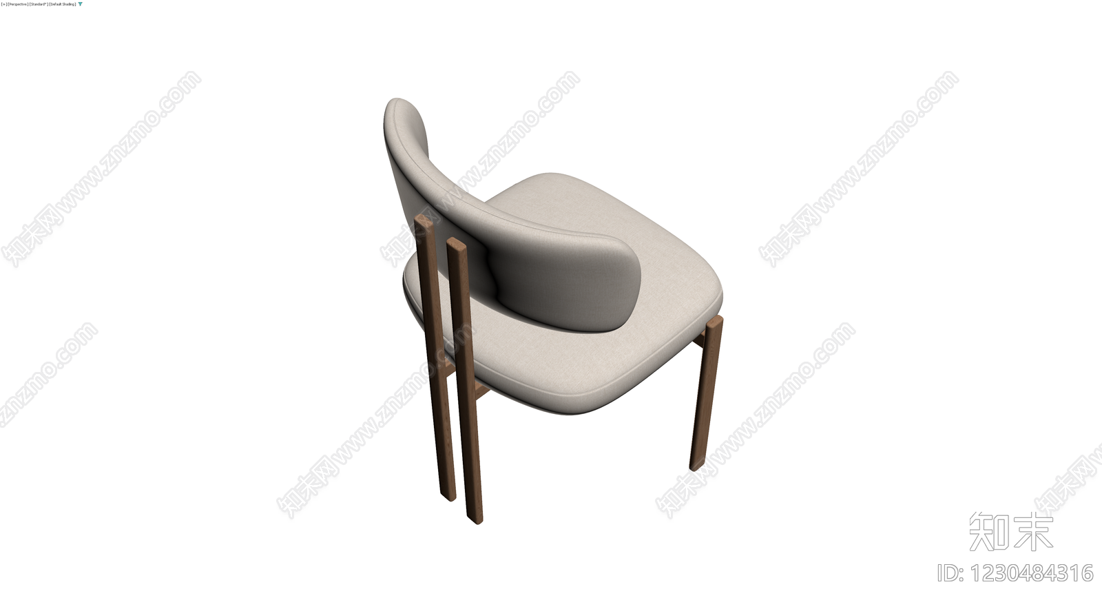米色布艺木质餐椅3D模型下载【ID:1230484316】