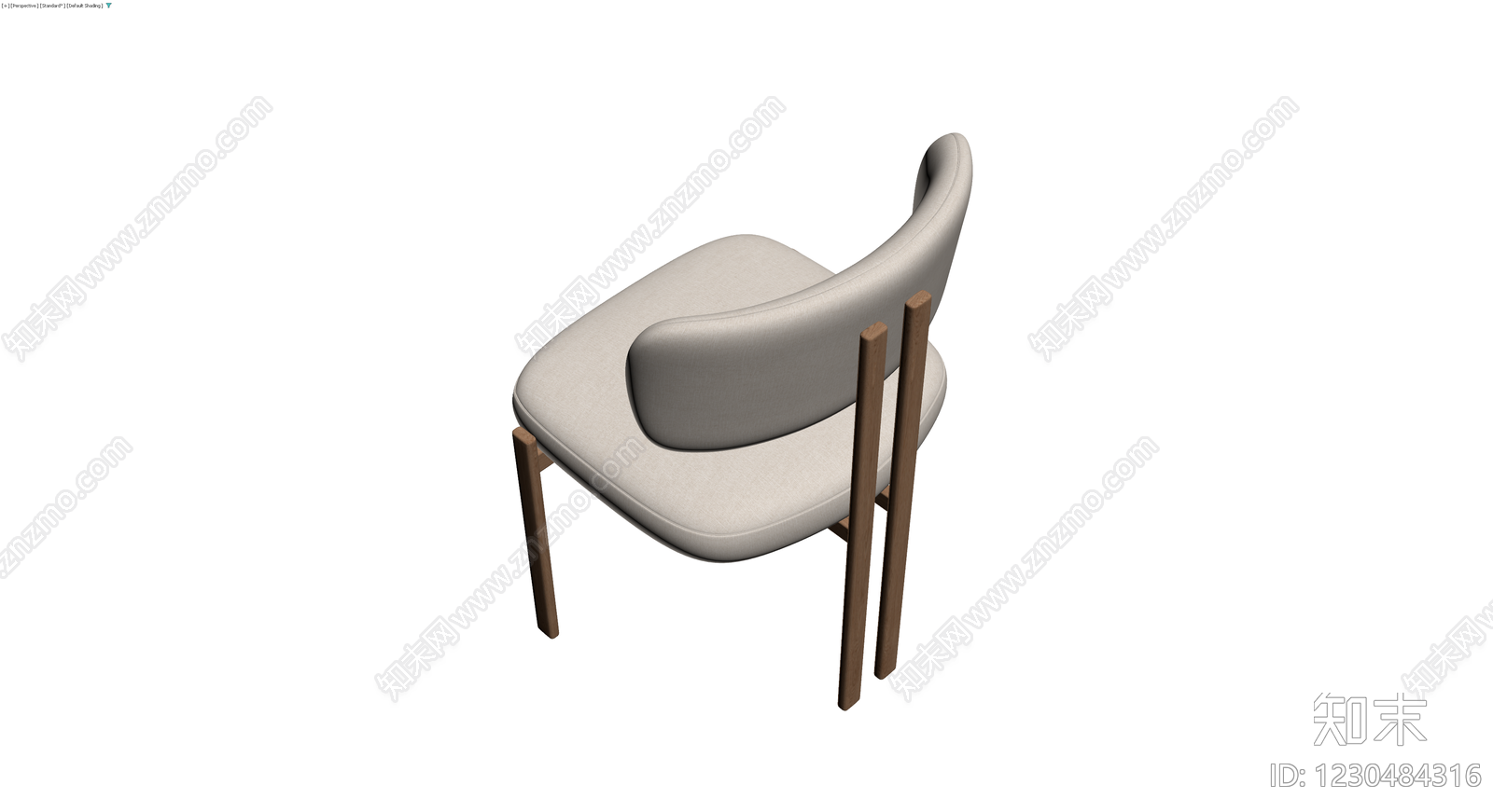 米色布艺木质餐椅3D模型下载【ID:1230484316】