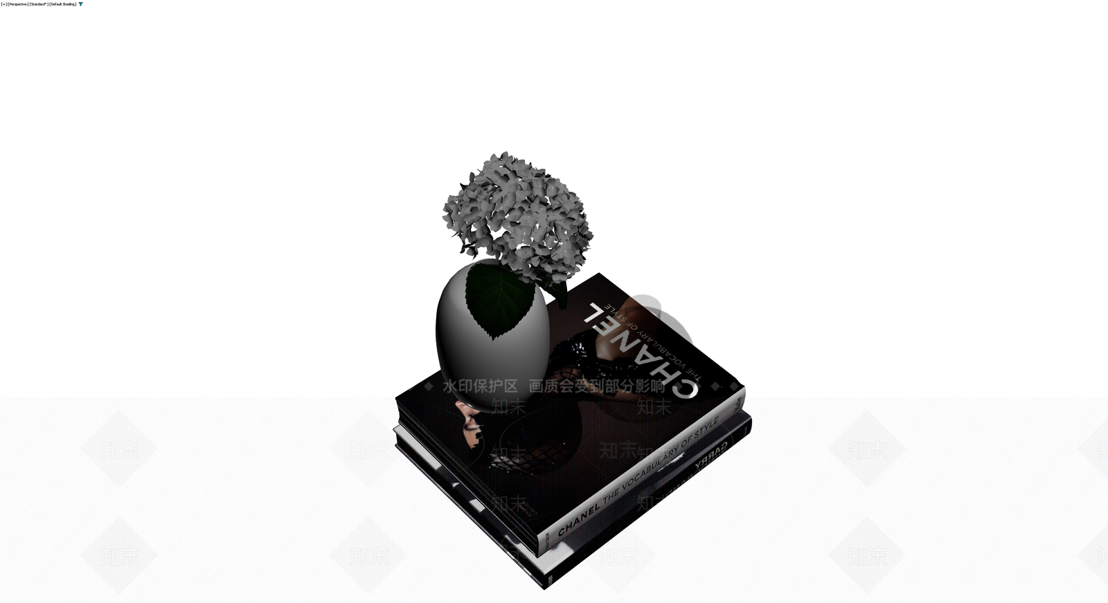 书籍与花瓶组合摆件3D模型下载【ID:1229845949】