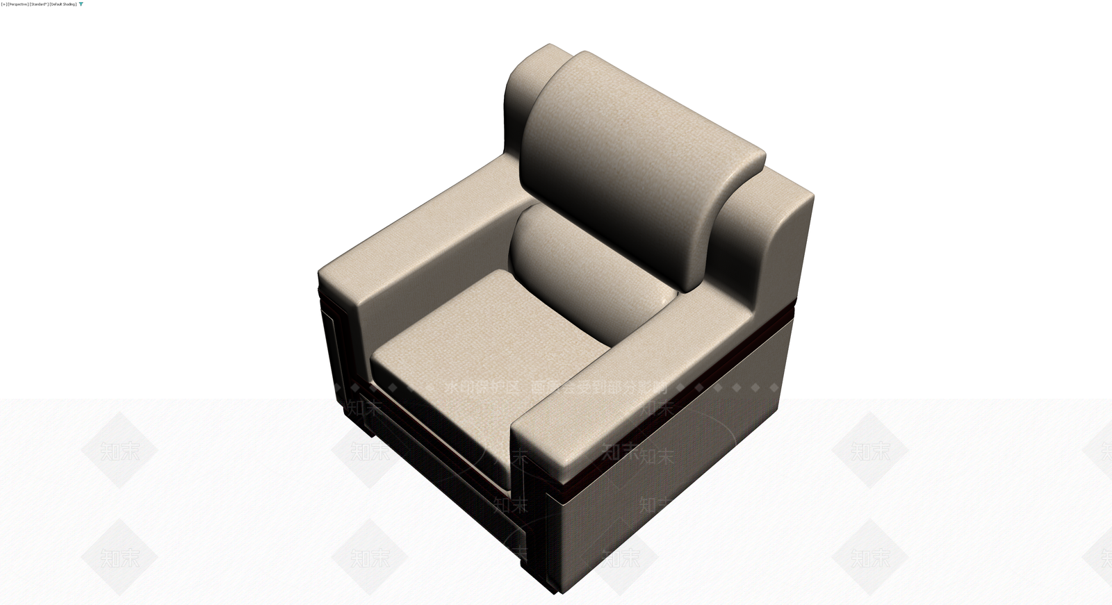 现代风格米色单人沙发3D模型下载【ID:1229614782】