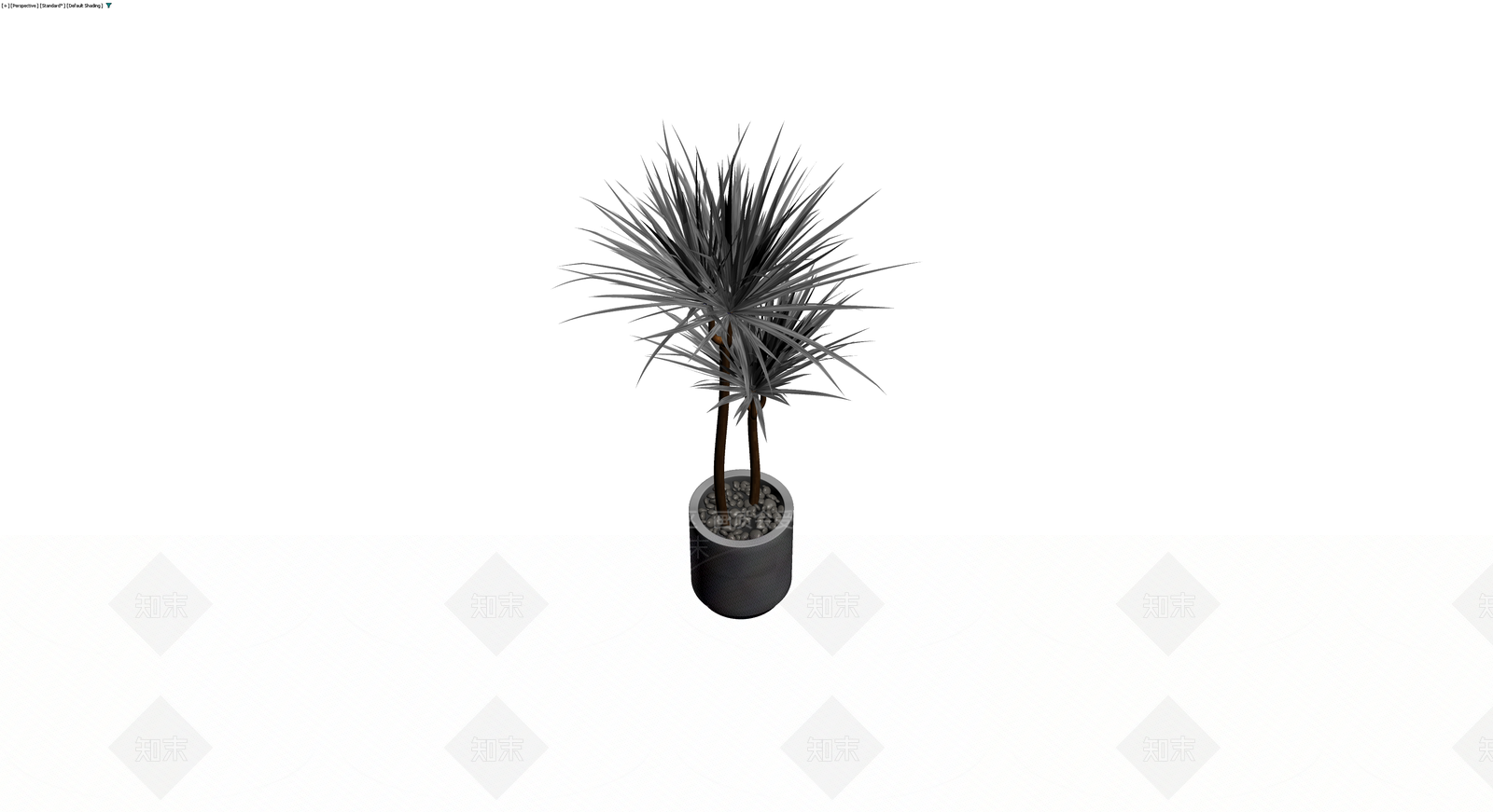 双杆盆栽植物灰模3D模型下载【ID:1230137156】