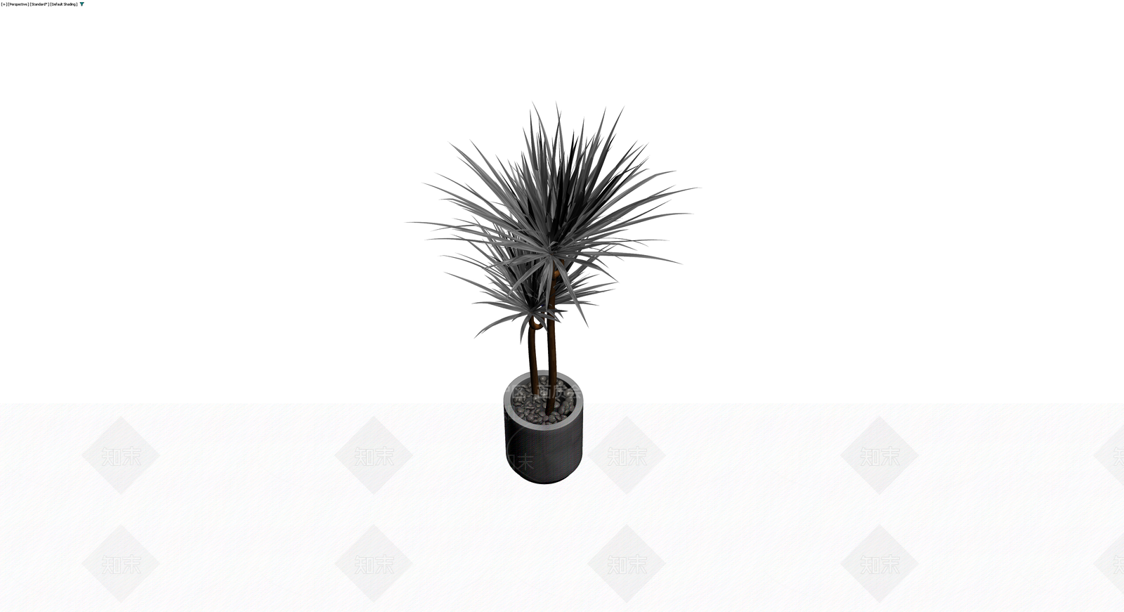 双杆盆栽植物灰模3D模型下载【ID:1230137156】