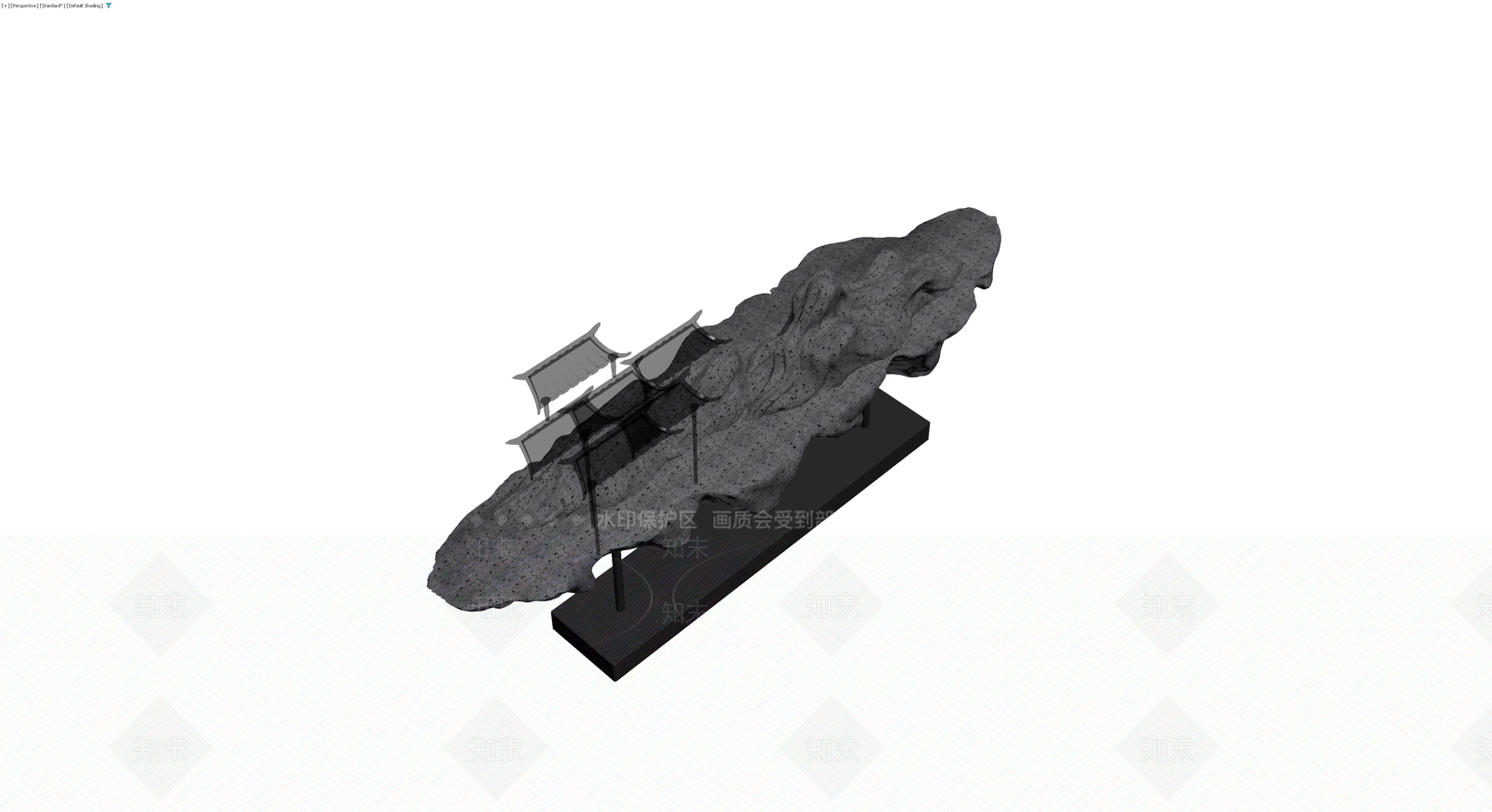 中式假山景观雕塑3D模型下载【ID:1230348486】