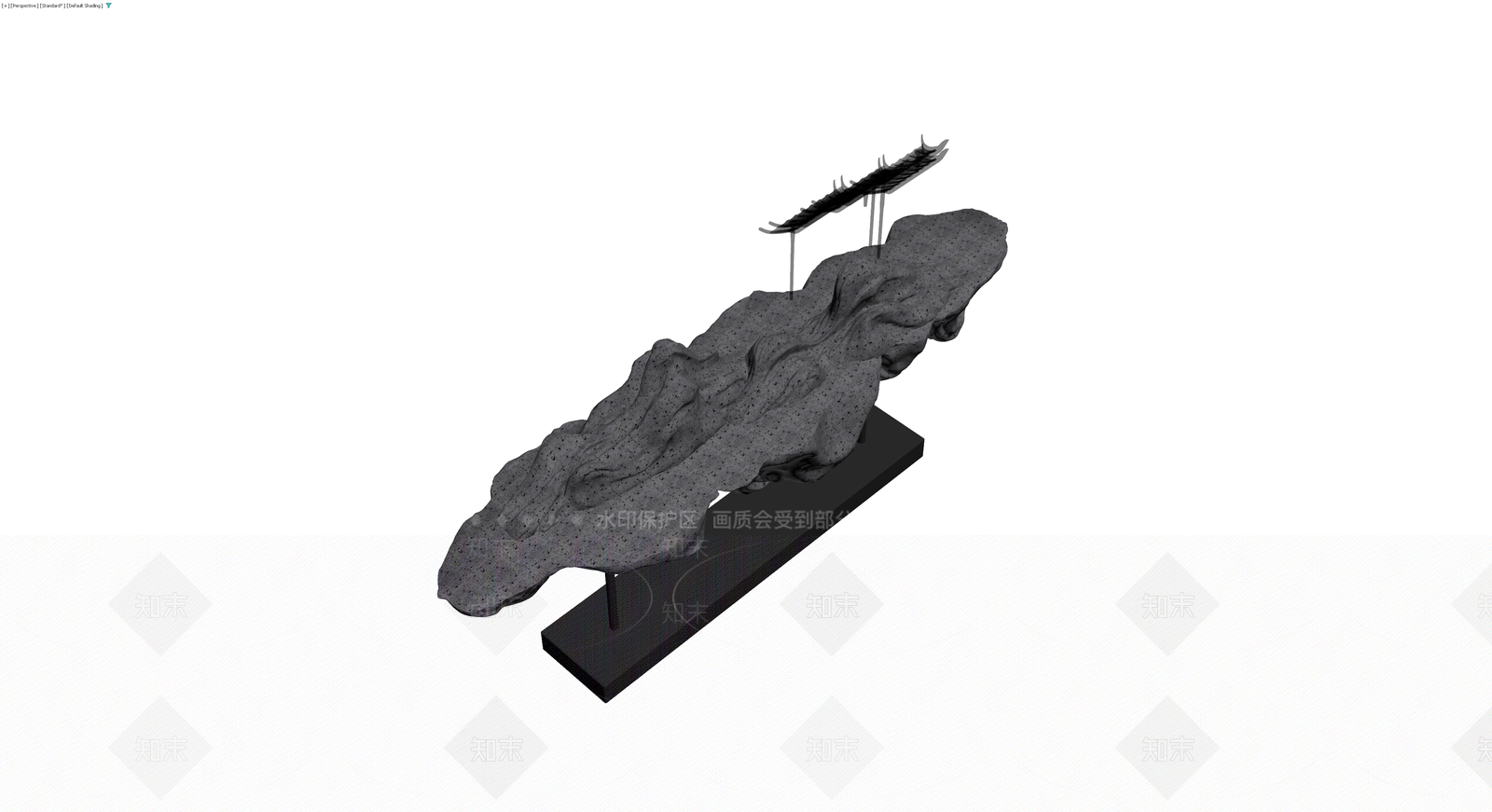 中式假山景观雕塑3D模型下载【ID:1230348486】