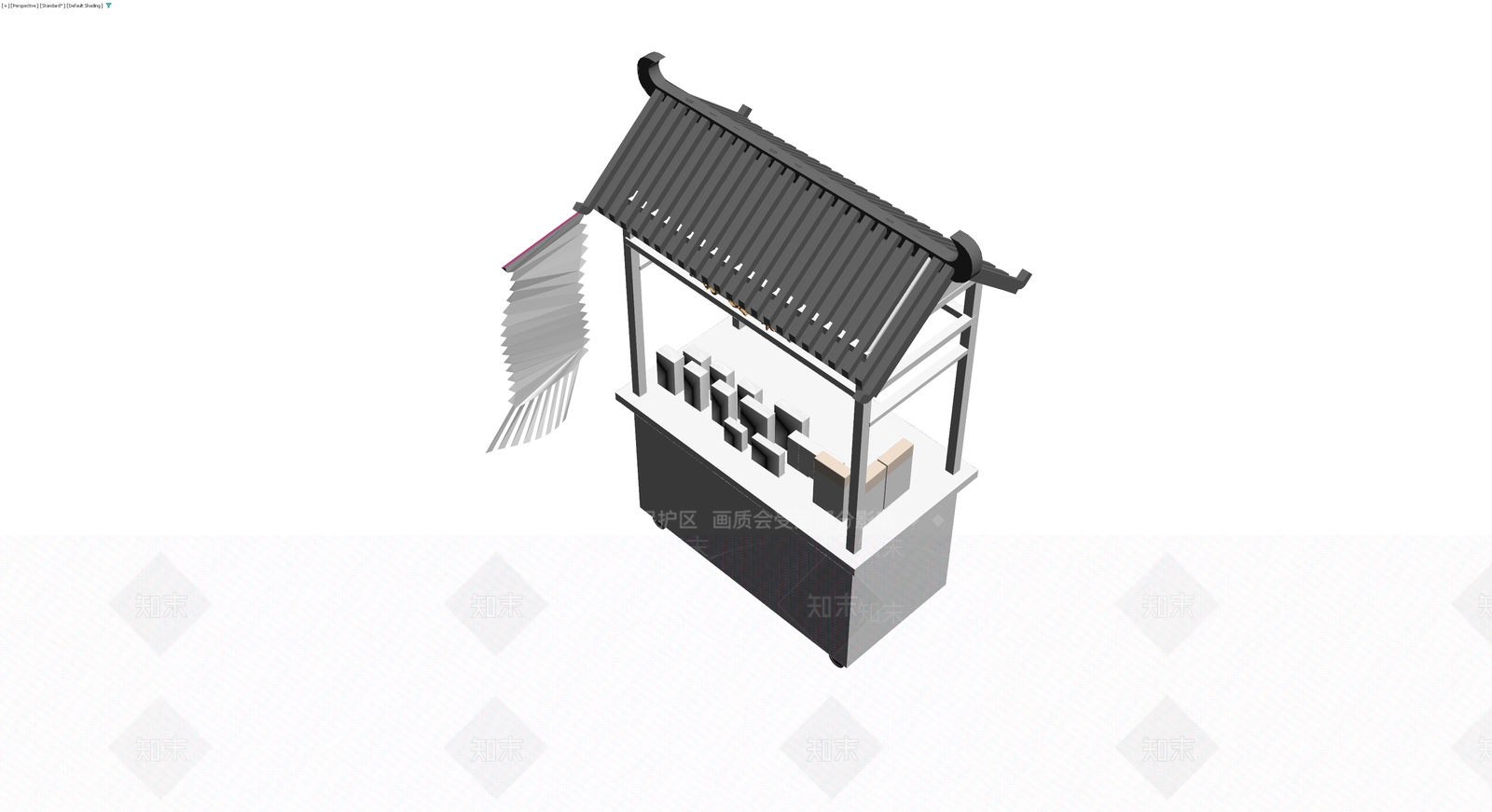 中式复古小吃摊车3D模型下载【ID:1230376958】