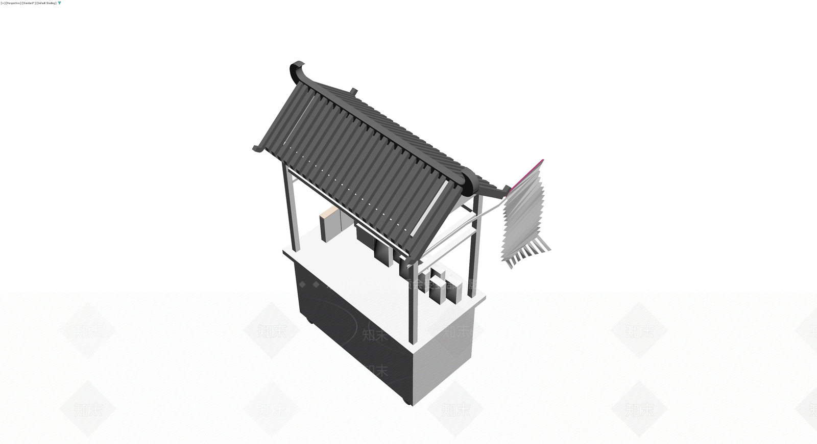 中式复古小吃摊车3D模型下载【ID:1230376958】