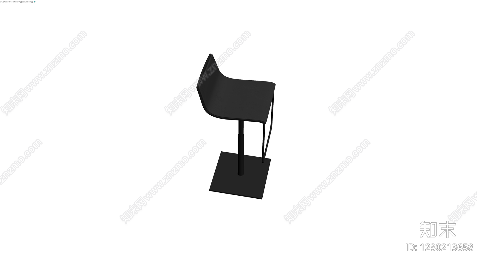 黑色高脚吧台椅3D模型下载【ID:1230213658】