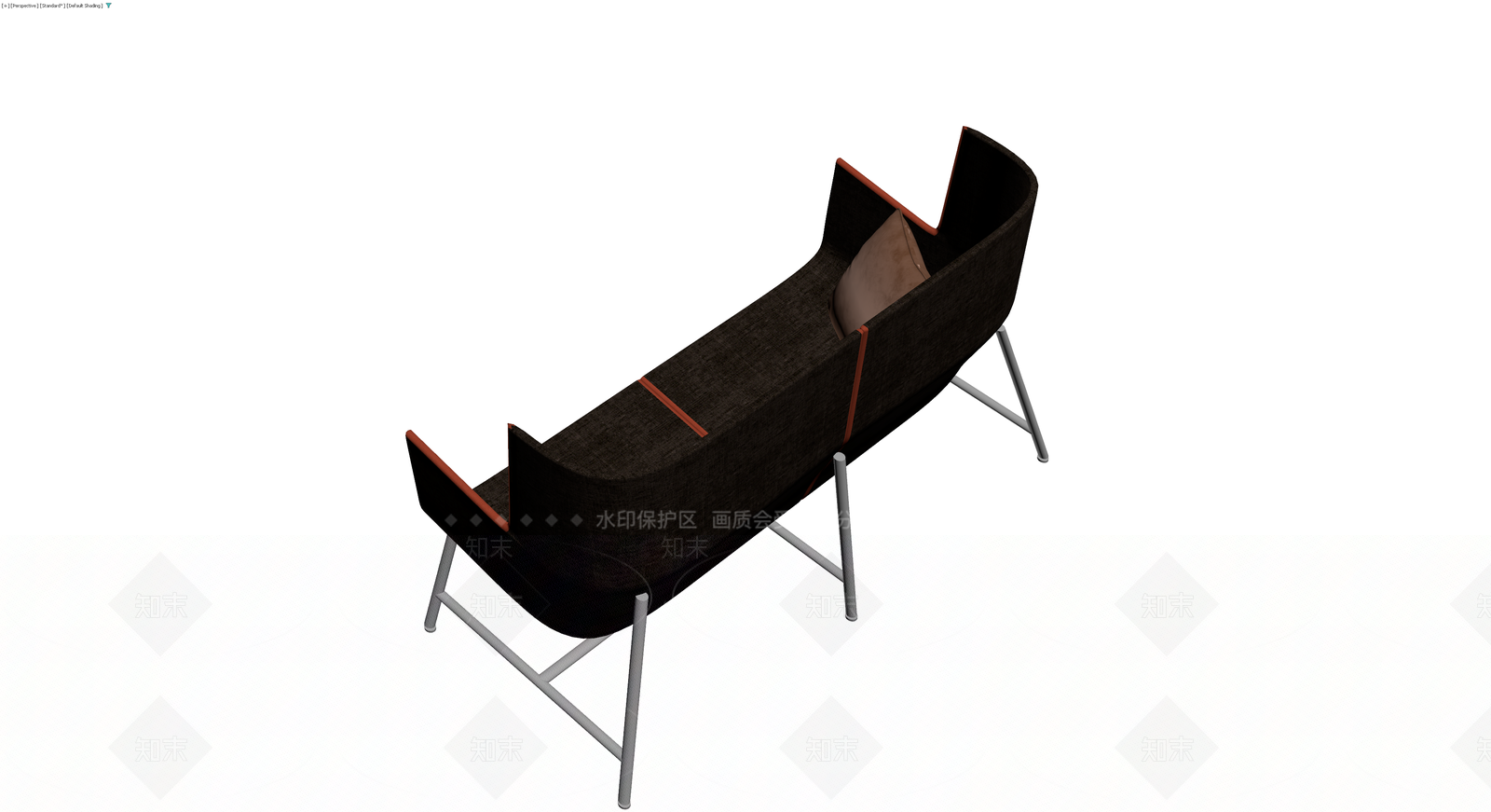 深色现代双人沙发3D模型下载【ID:1229938651】