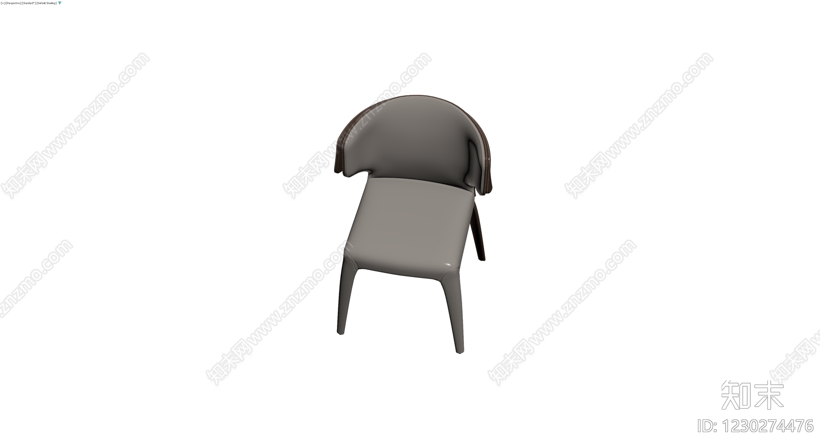 深棕色现代软包餐椅3D模型下载【ID:1230274476】