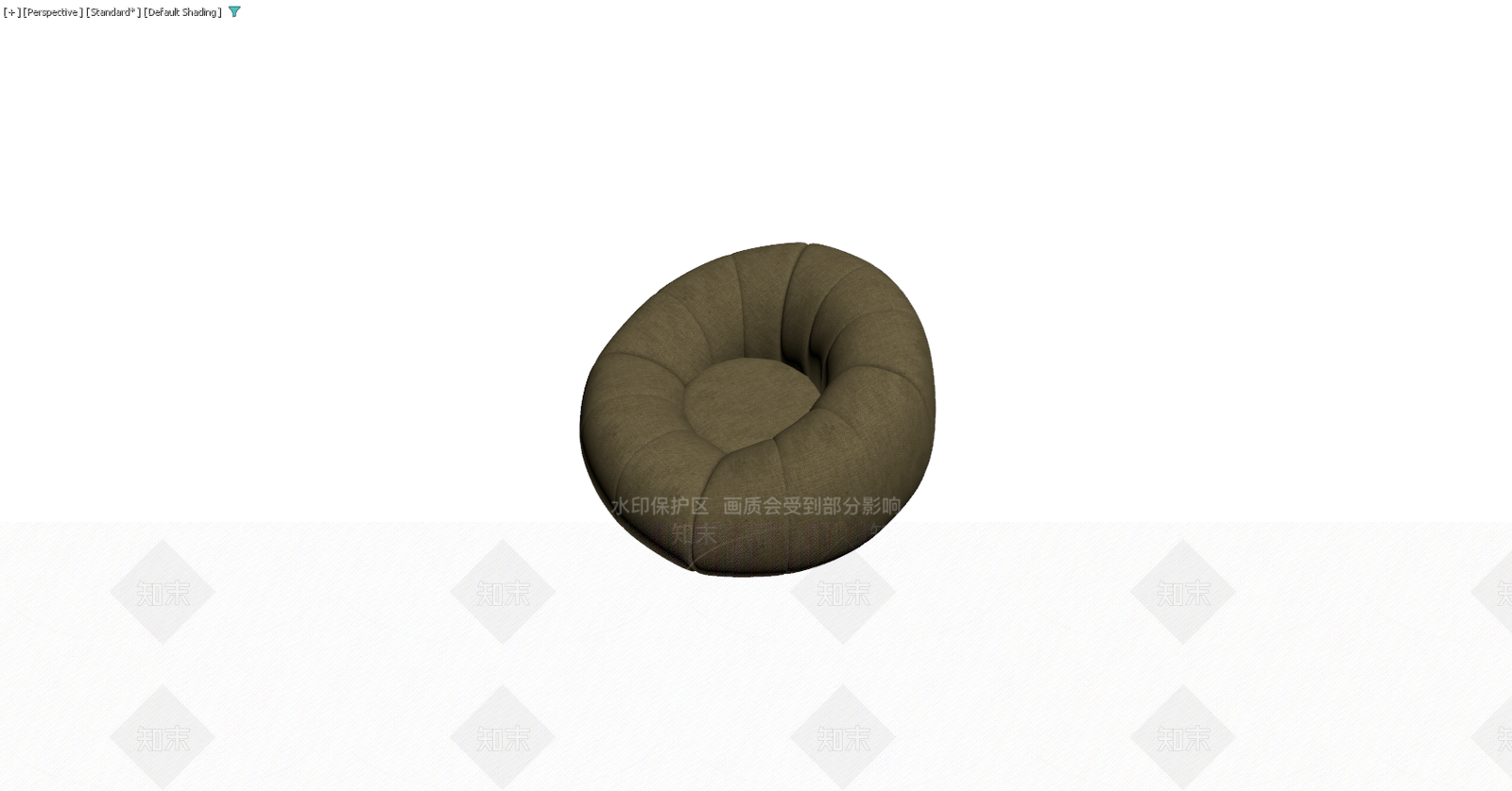 橄榄绿布艺圆形沙发3D模型下载【ID:1229589166】