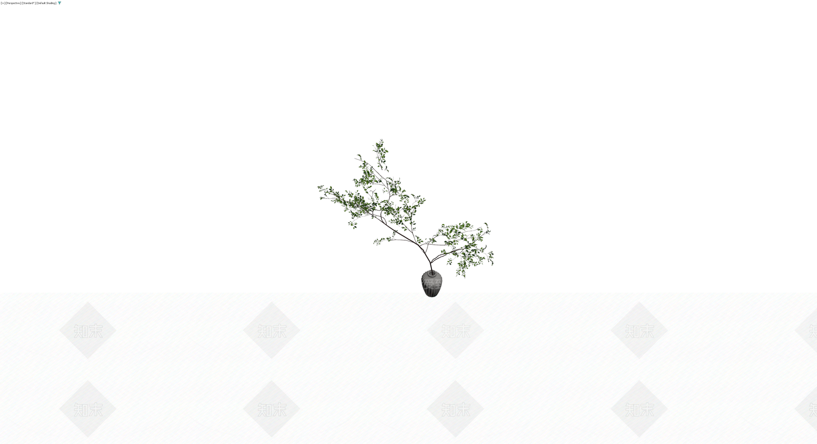 灰色花瓶配绿植盆栽3D模型下载【ID:1229934925】