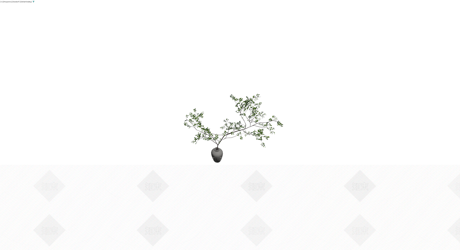 灰色花瓶配绿植盆栽3D模型下载【ID:1229934925】