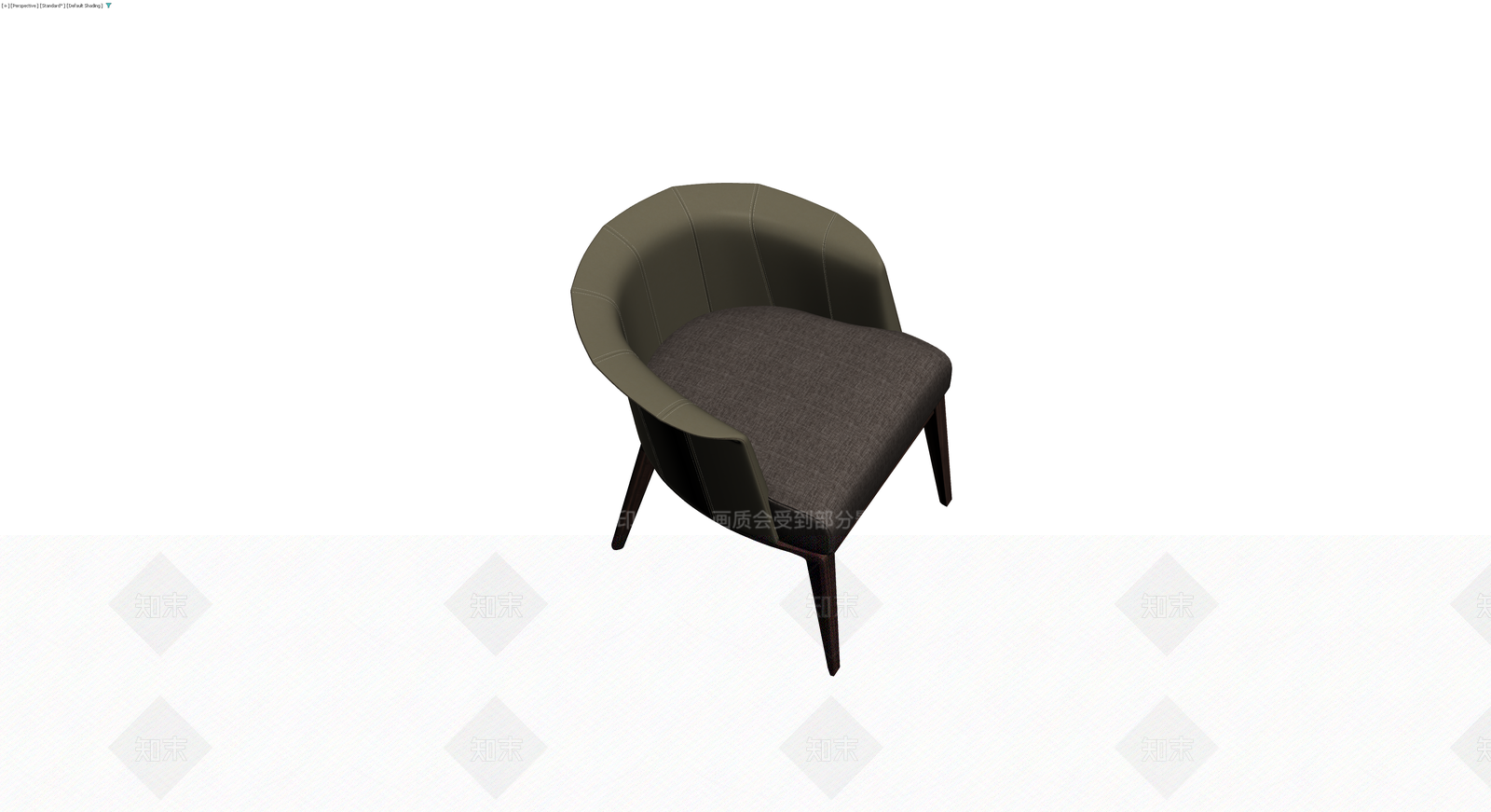 橄榄绿拼色实木扶手椅3D模型下载【ID:1229914588】