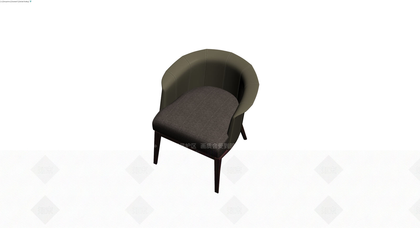 橄榄绿拼色实木扶手椅3D模型下载【ID:1229914588】