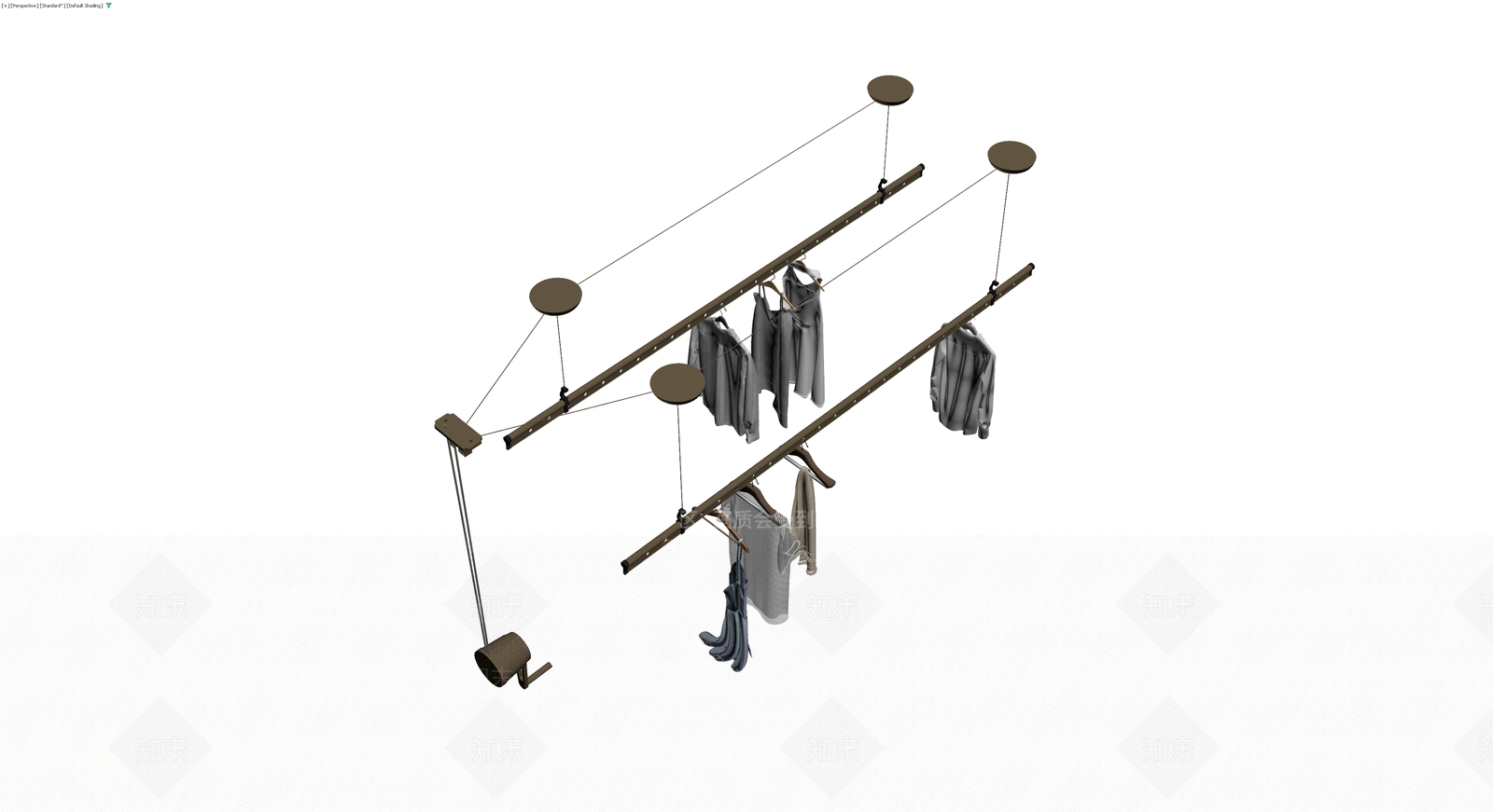 手动升降晾衣架组合3D模型下载【ID:1229926719】