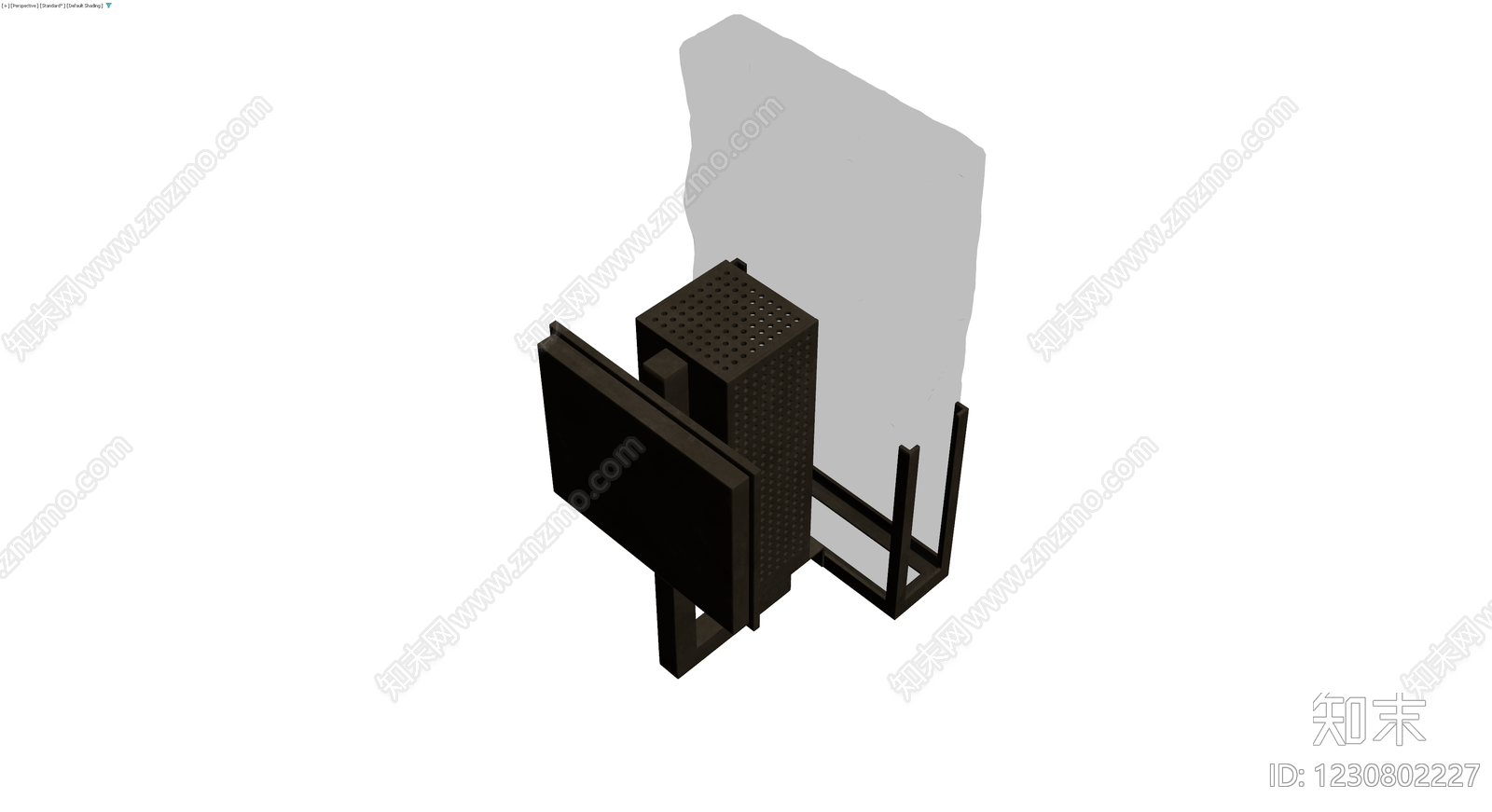 黑色穿孔金属壁灯3D模型下载【ID:1230802227】