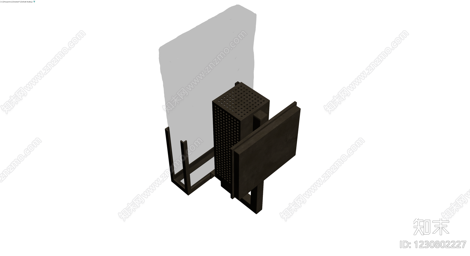 黑色穿孔金属壁灯3D模型下载【ID:1230802227】