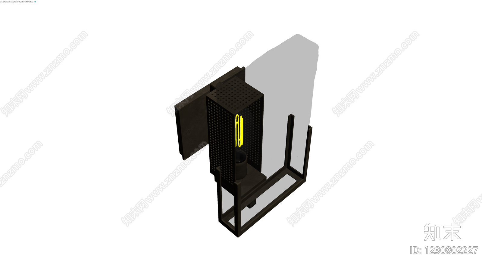 黑色穿孔金属壁灯3D模型下载【ID:1230802227】