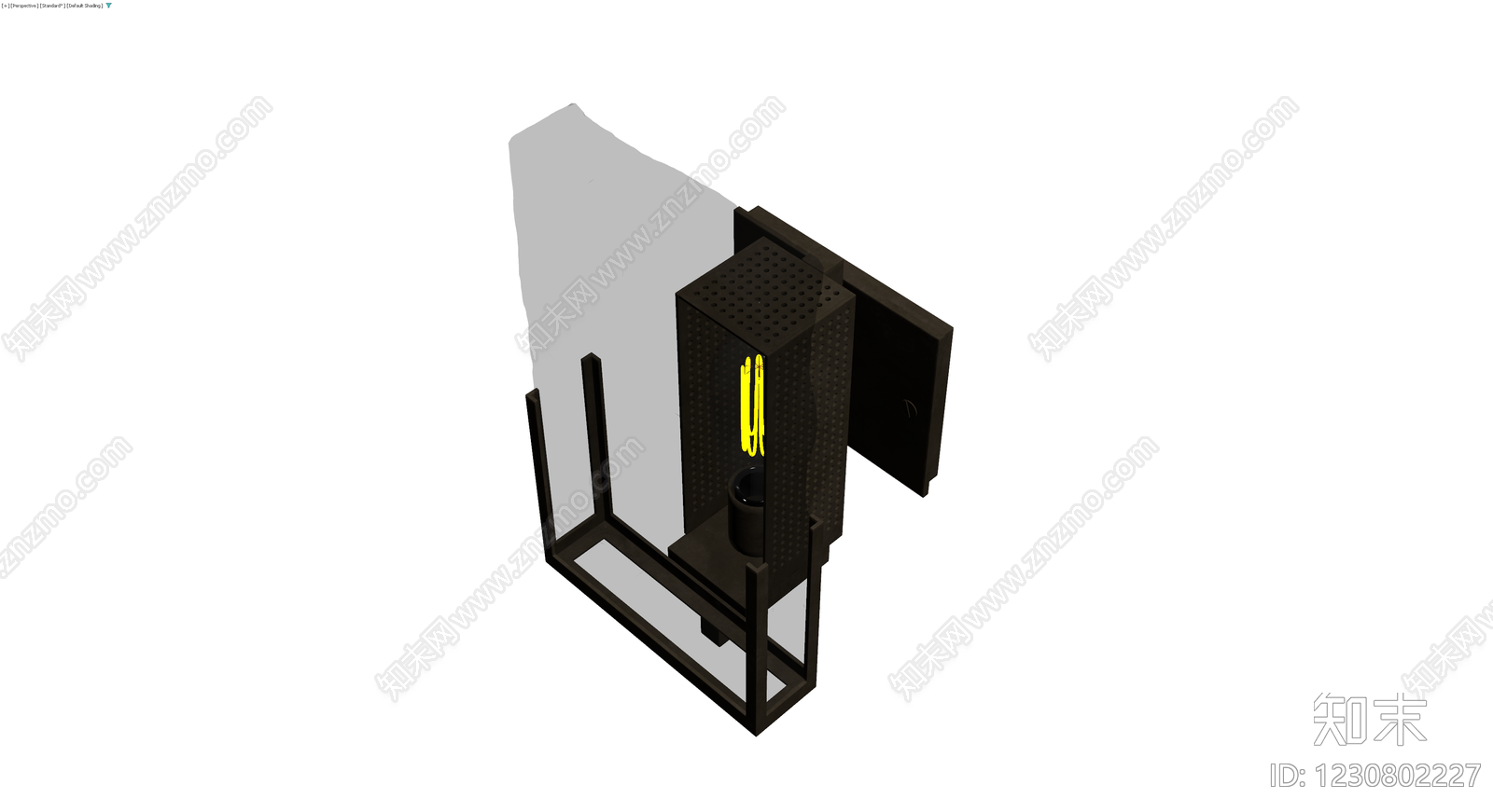 黑色穿孔金属壁灯3D模型下载【ID:1230802227】