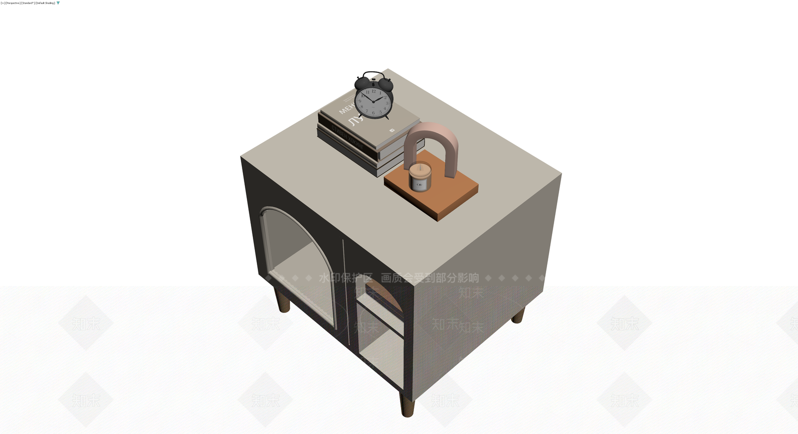 拱门储物柜及摆件组合3D模型下载【ID:1229909766】