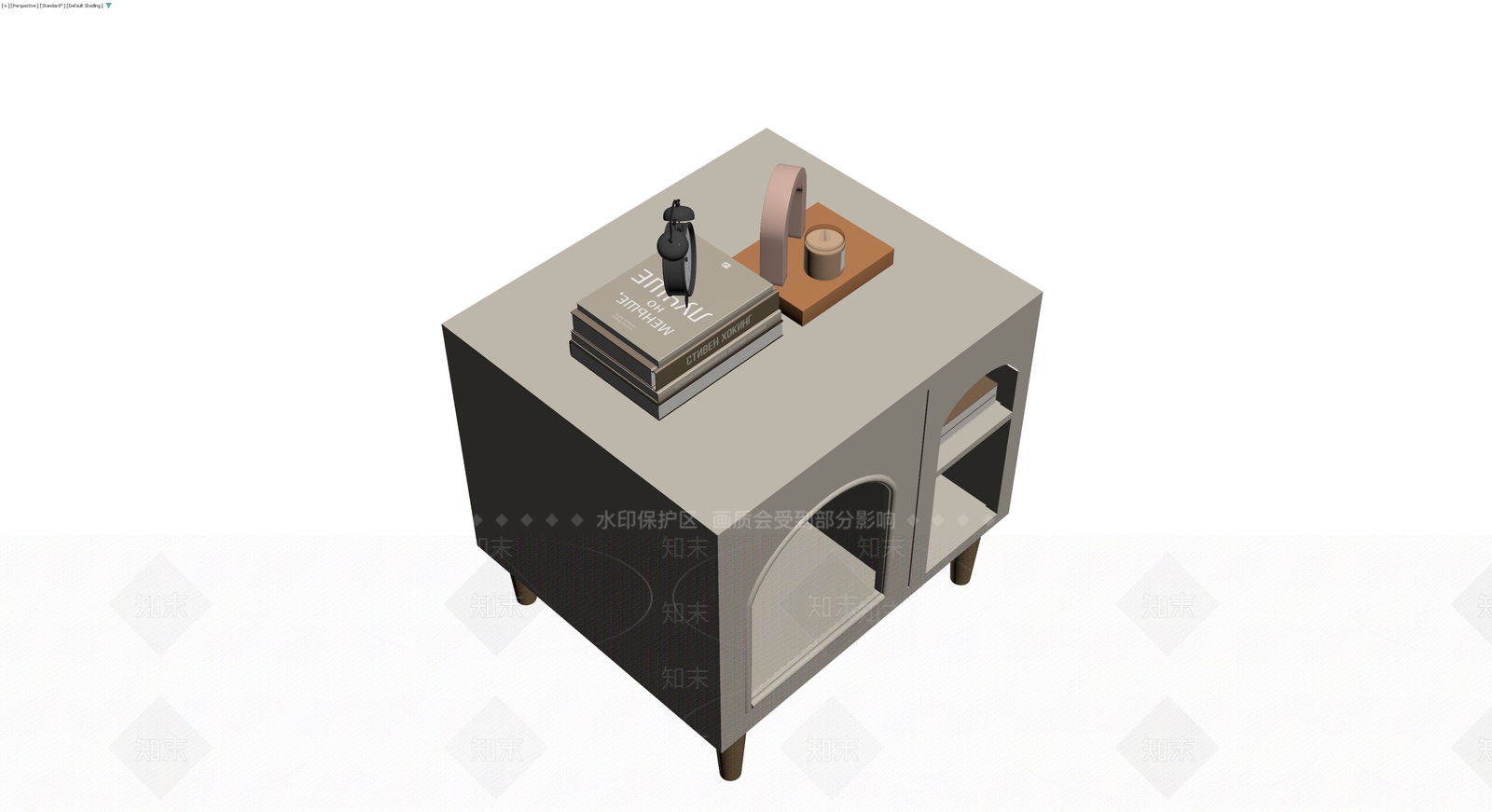 拱门储物柜及摆件组合3D模型下载【ID:1229909766】