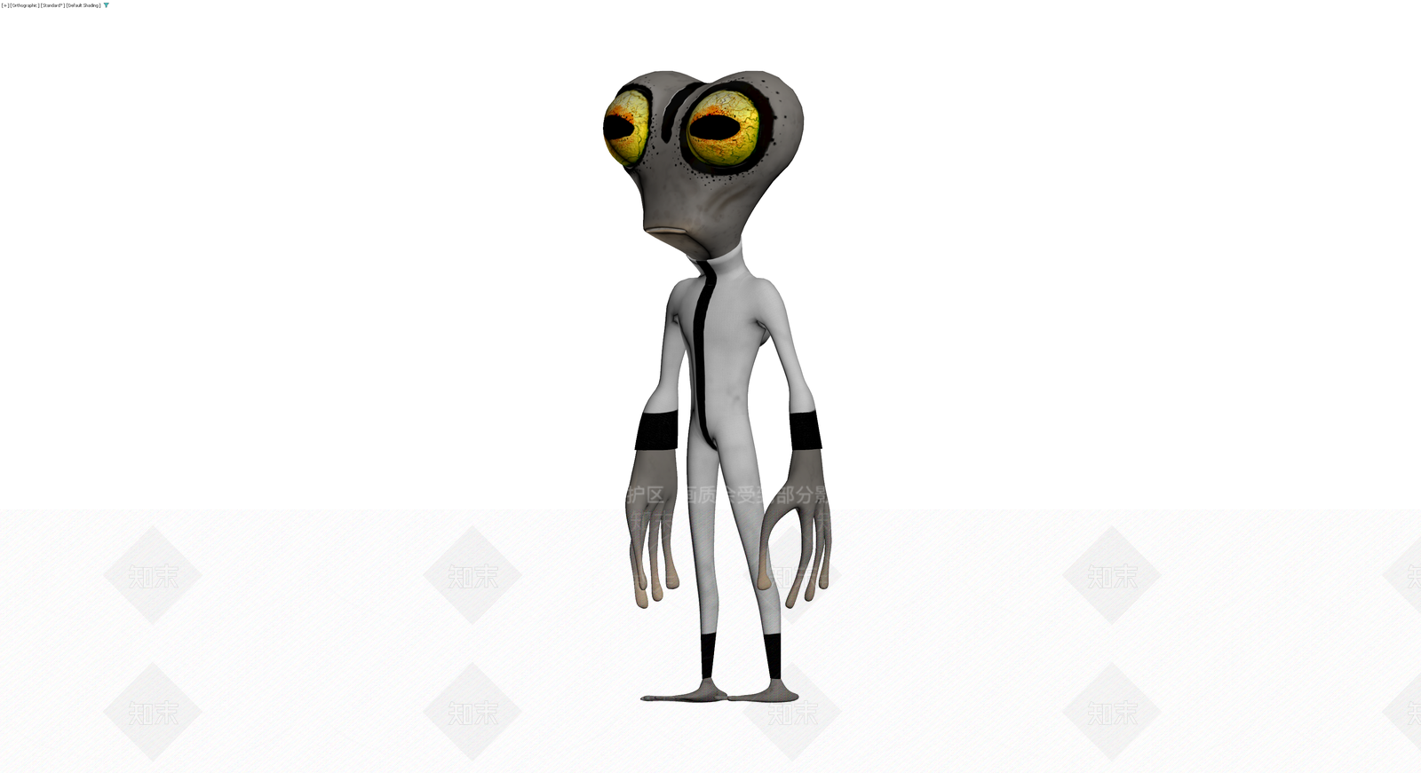 灰色外星人角色模型3D模型下载【ID:1230418706】
