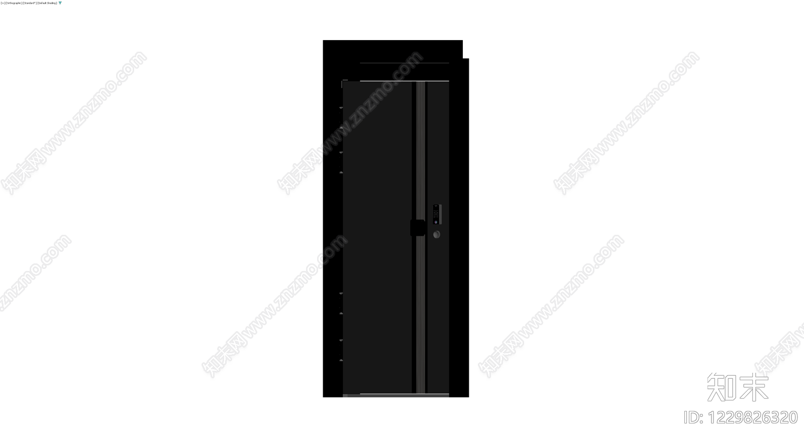 黑色金属安全门3D模型下载【ID:1229826320】