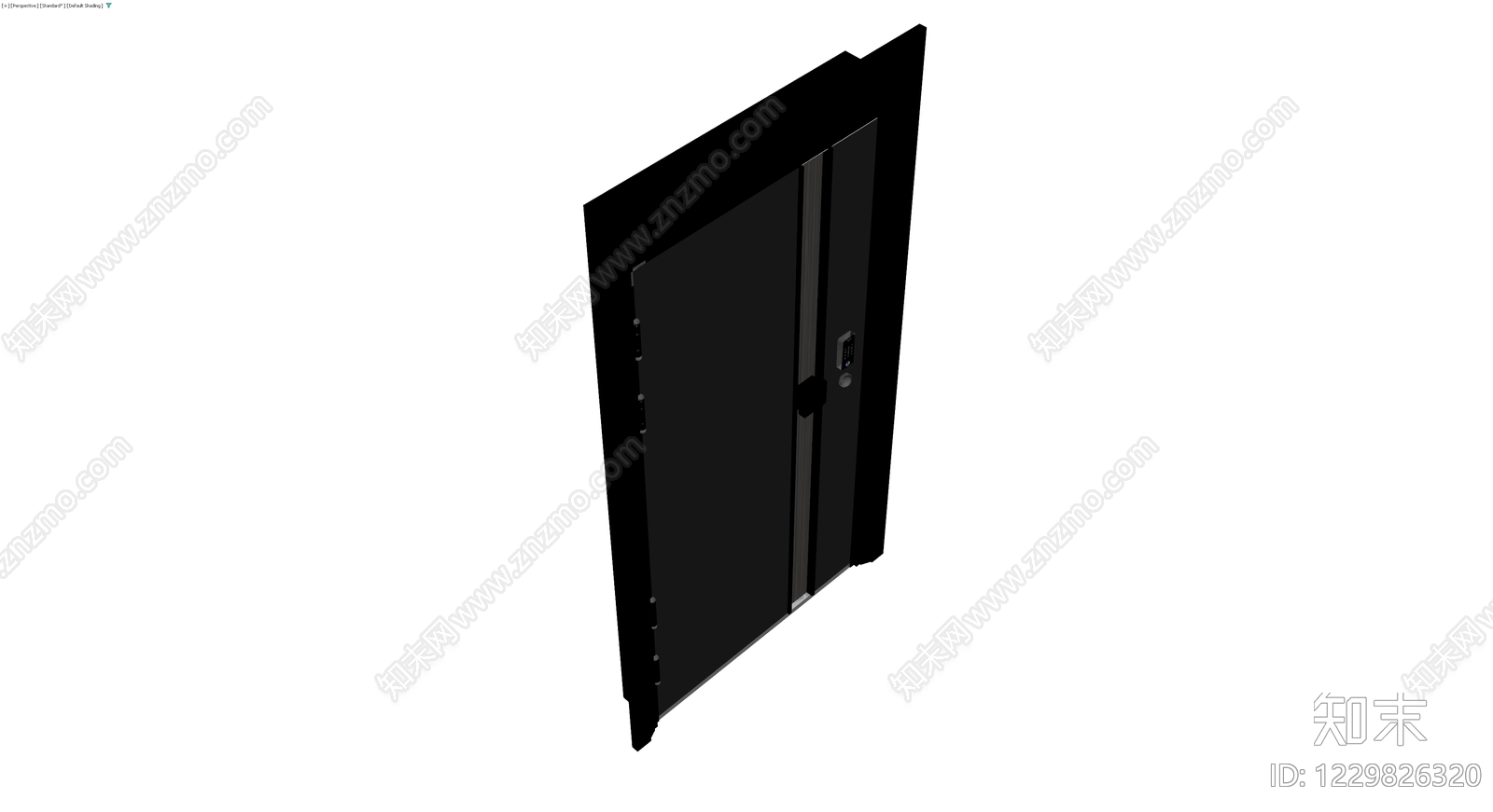 黑色金属安全门3D模型下载【ID:1229826320】