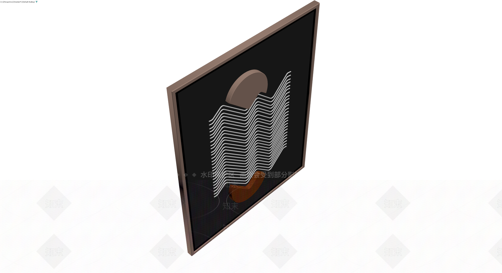 抽象波浪装饰挂画3D模型下载【ID:1230613181】