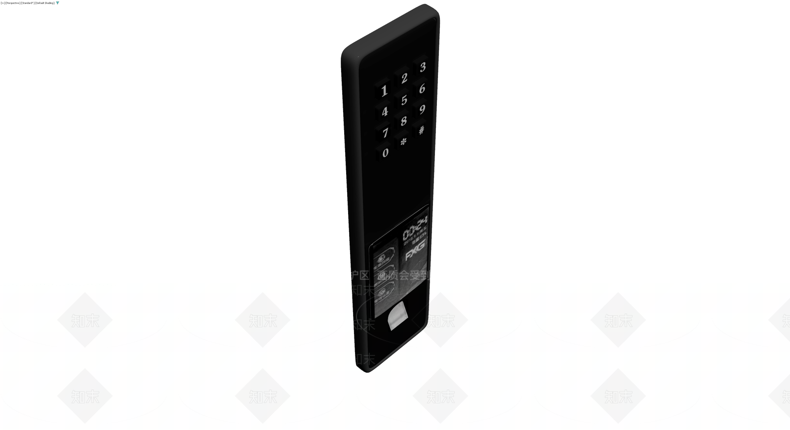 黑色智能门锁成品3D模型下载【ID:1229668504】