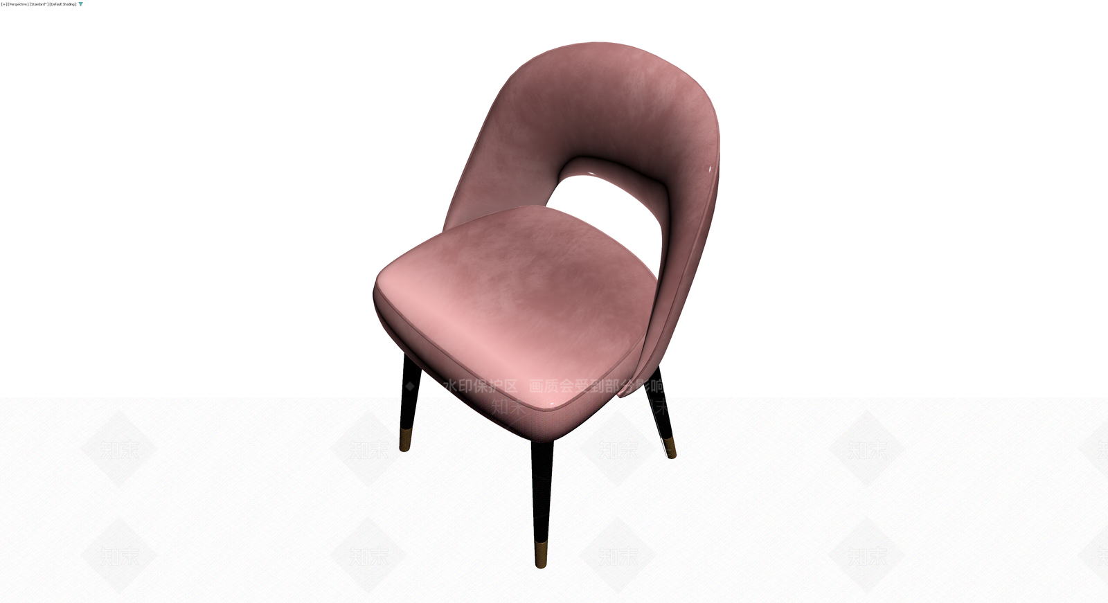 粉色绒面休闲椅3D模型下载【ID:1230358948】