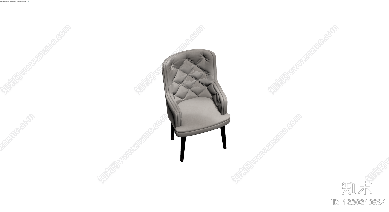 灰色软包扶手椅3D模型下载【ID:1230210994】