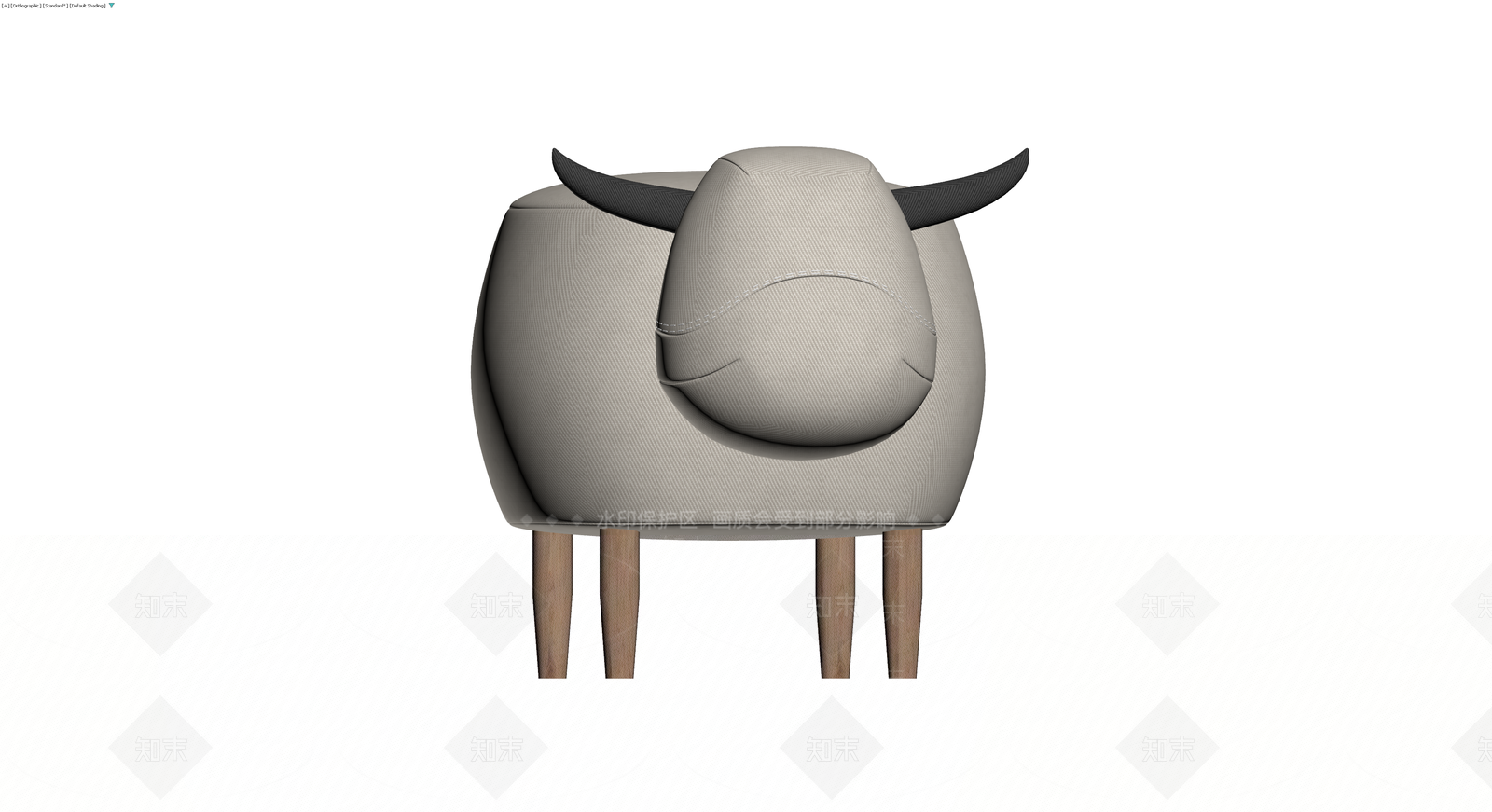 公牛造型软包凳3D模型下载【ID:1229634555】