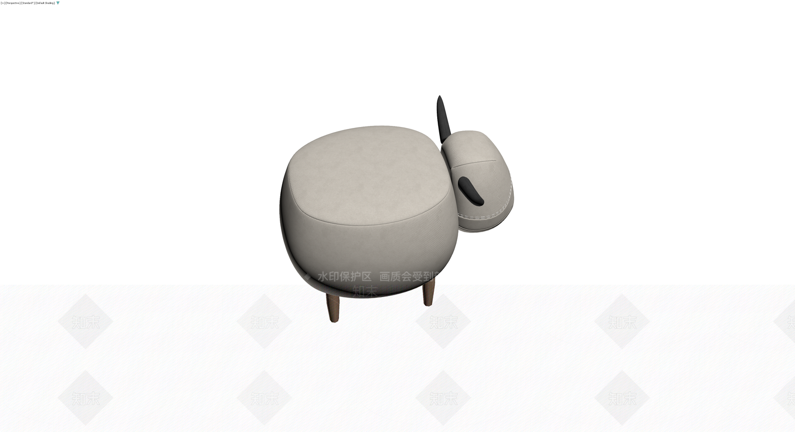 公牛造型软包凳3D模型下载【ID:1229634555】