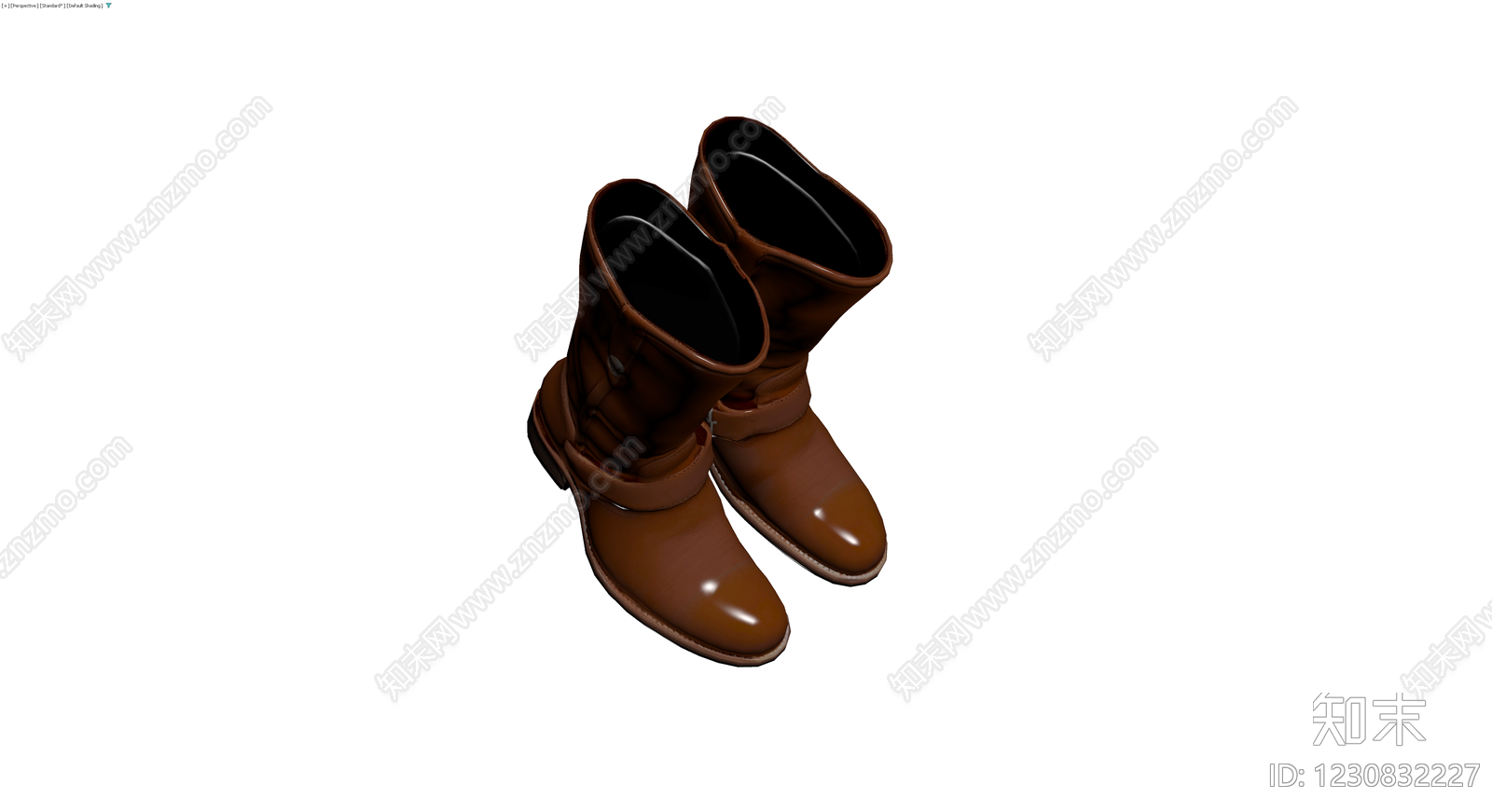 棕色高筒皮靴3D模型下载【ID:1230832227】