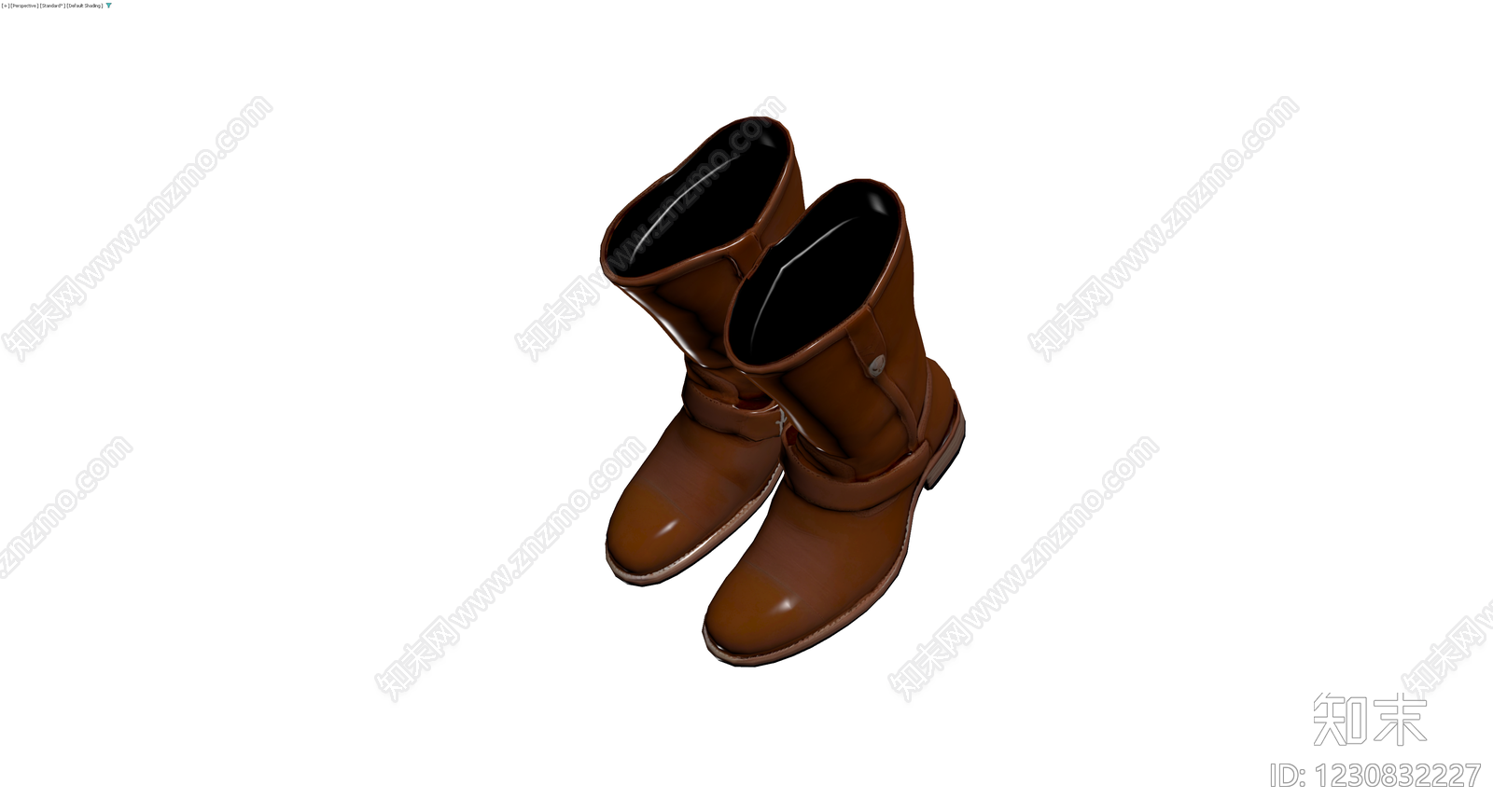 棕色高筒皮靴3D模型下载【ID:1230832227】