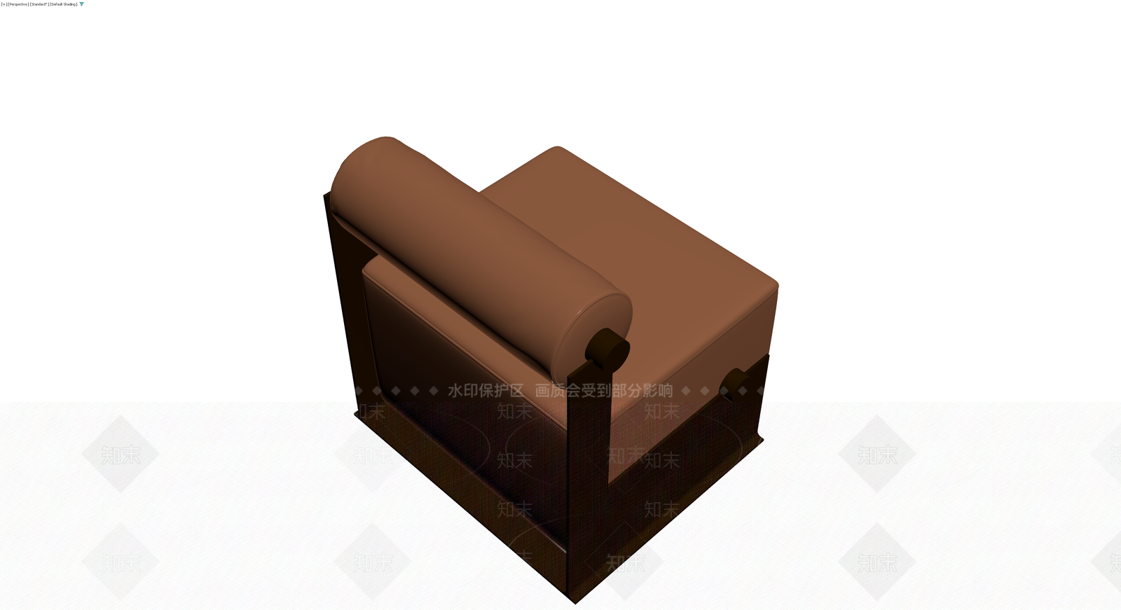 深褐色现代单人沙发3D模型下载【ID:1230723030】