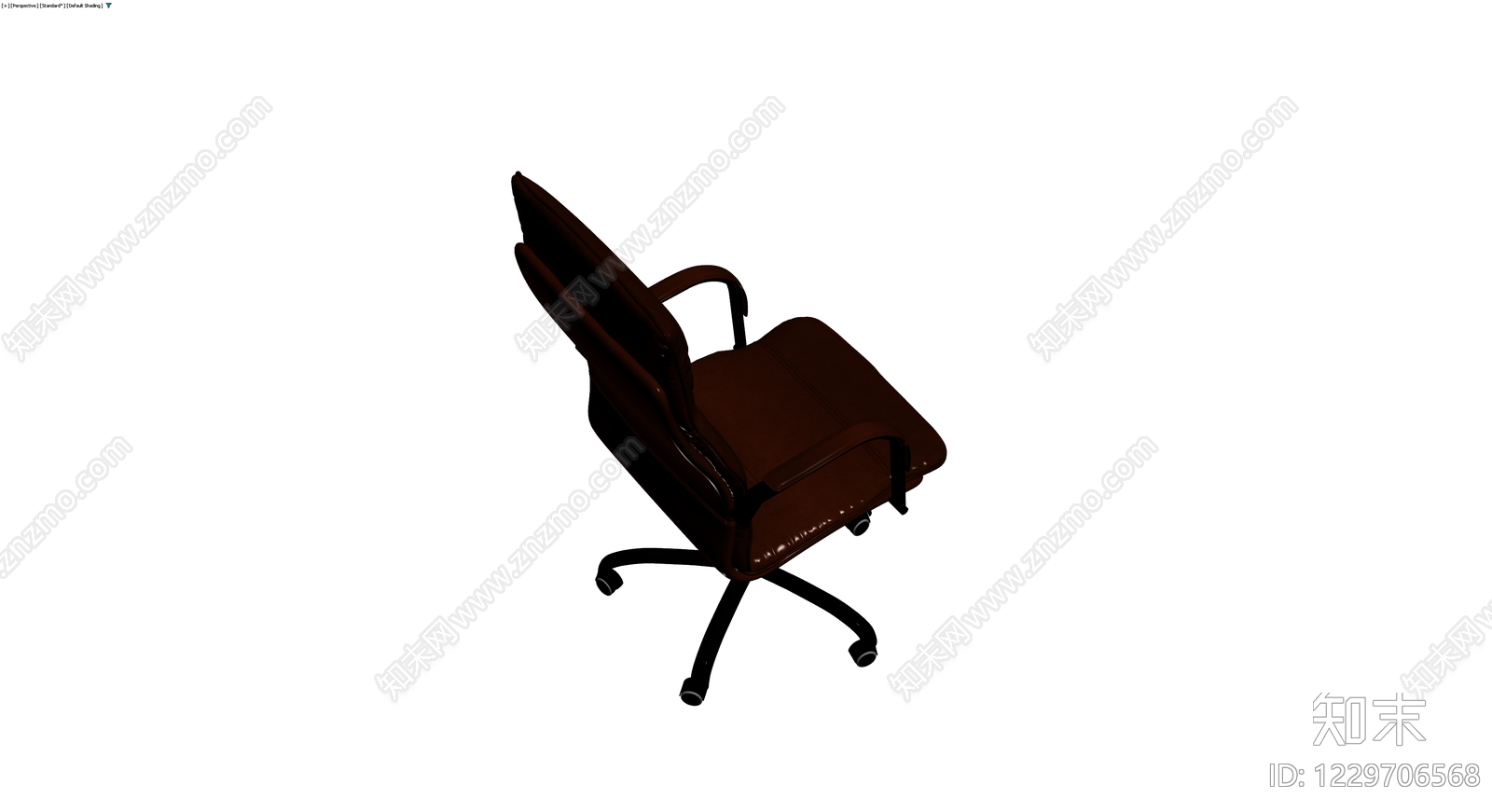 深棕色皮质办公椅3D模型下载【ID:1229706568】