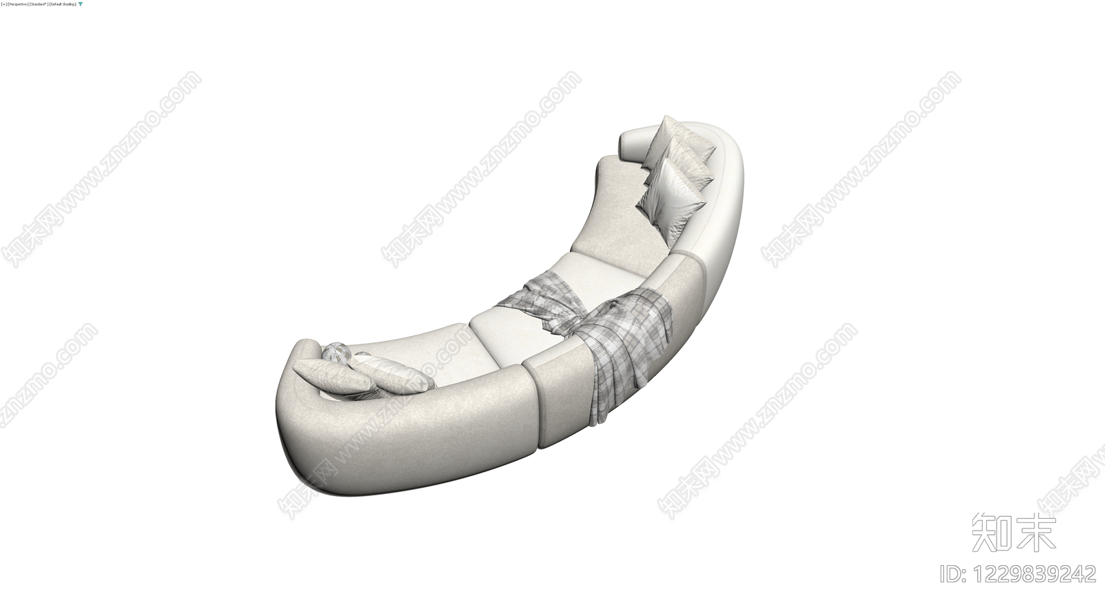 现代弧形组合沙发3D模型下载【ID:1229839242】