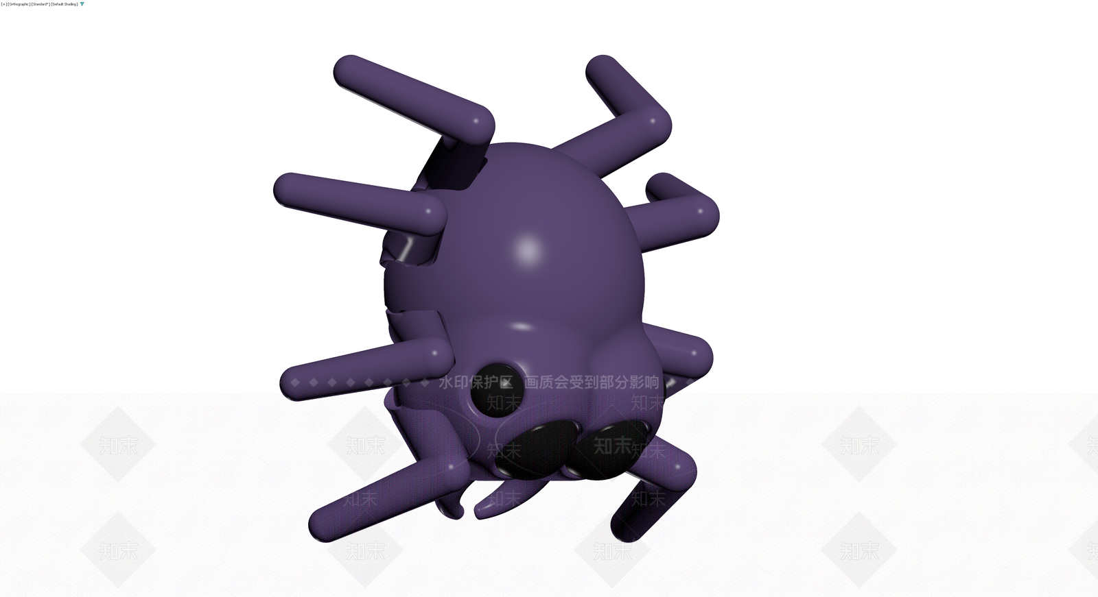 紫色卡通蜘蛛模型3D模型下载【ID:1229673108】