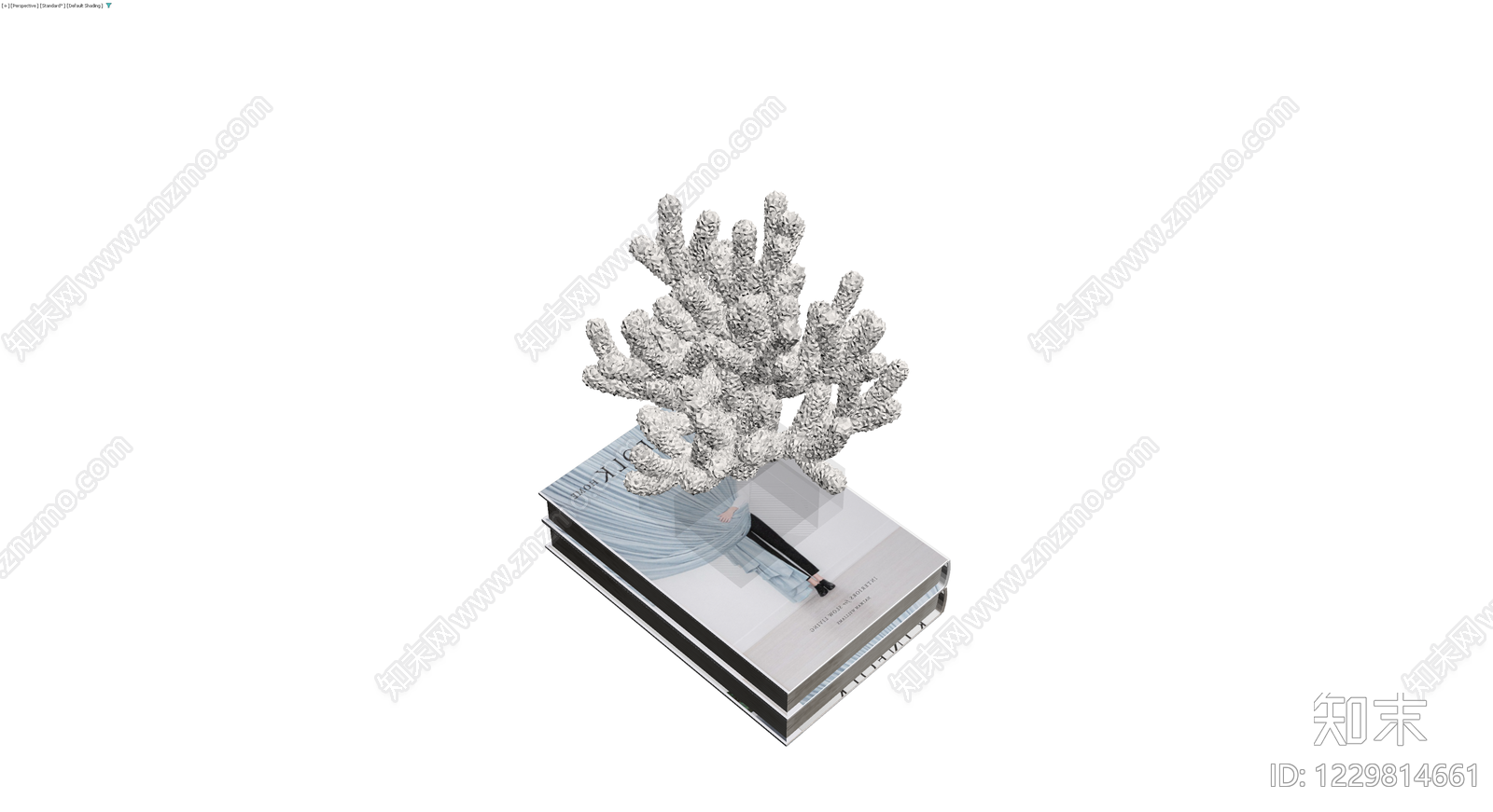 珊瑚雕塑书籍组合3D模型下载【ID:1229814661】