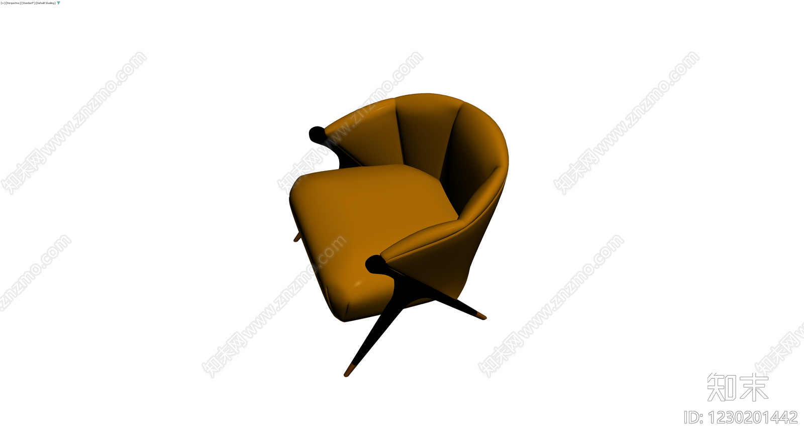 黄色布艺休闲椅3D模型下载【ID:1230201442】