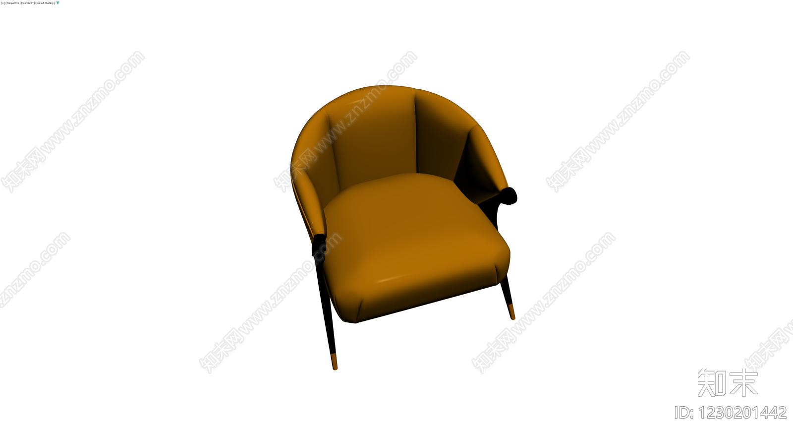 黄色布艺休闲椅3D模型下载【ID:1230201442】
